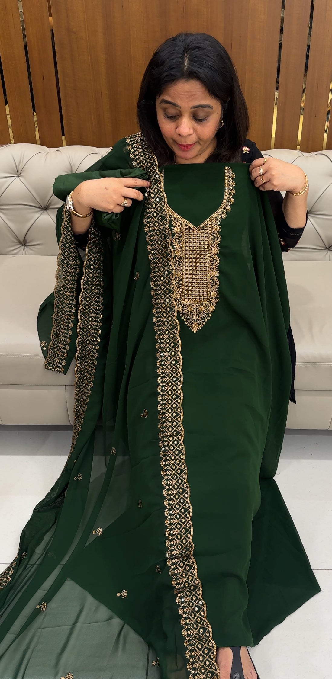 FAUX GEORGETTE UNSTITCHED SALWAR SUITS - IHA 26004