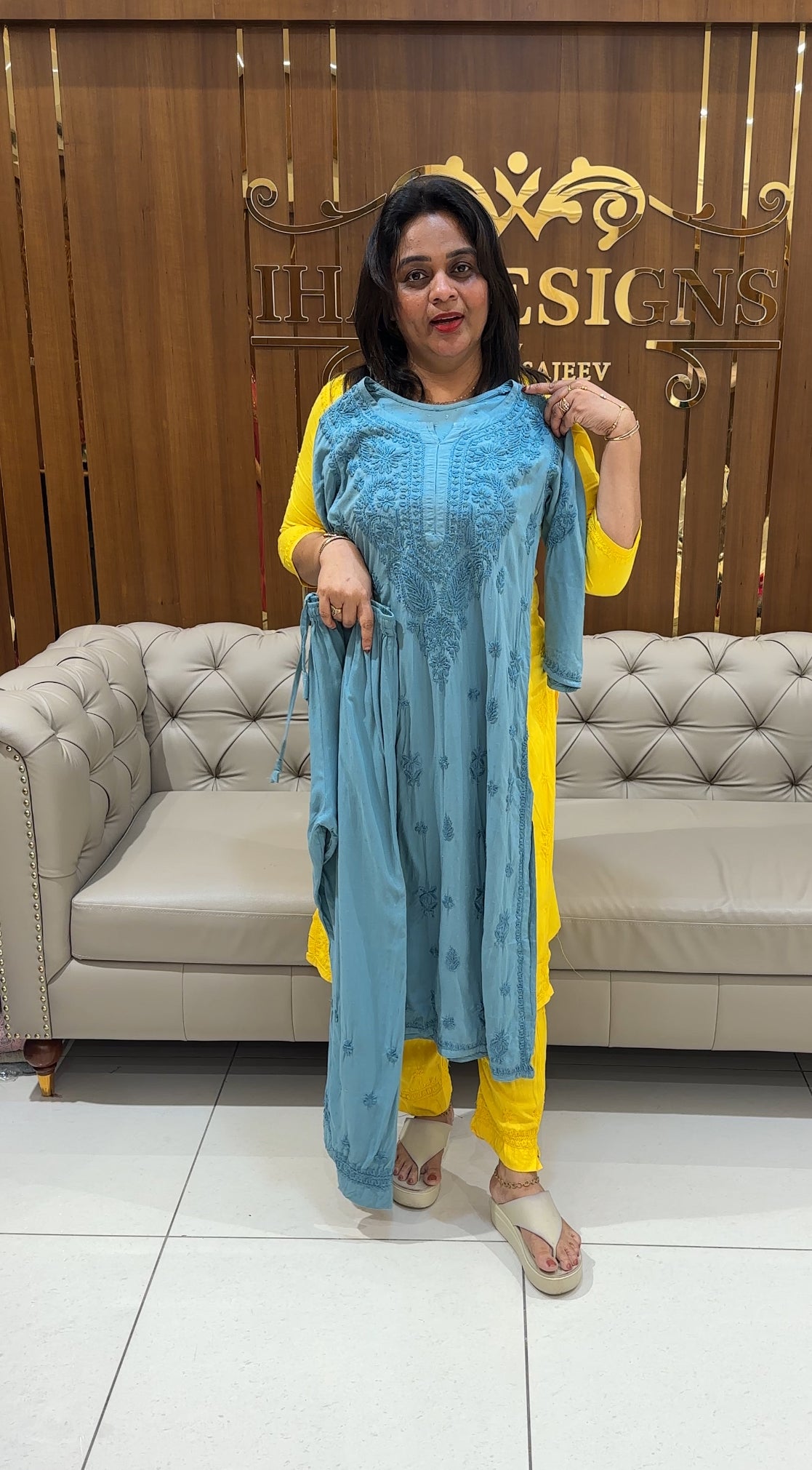 LUCKNOWI TOP AND BOTTOM - IHA 24836