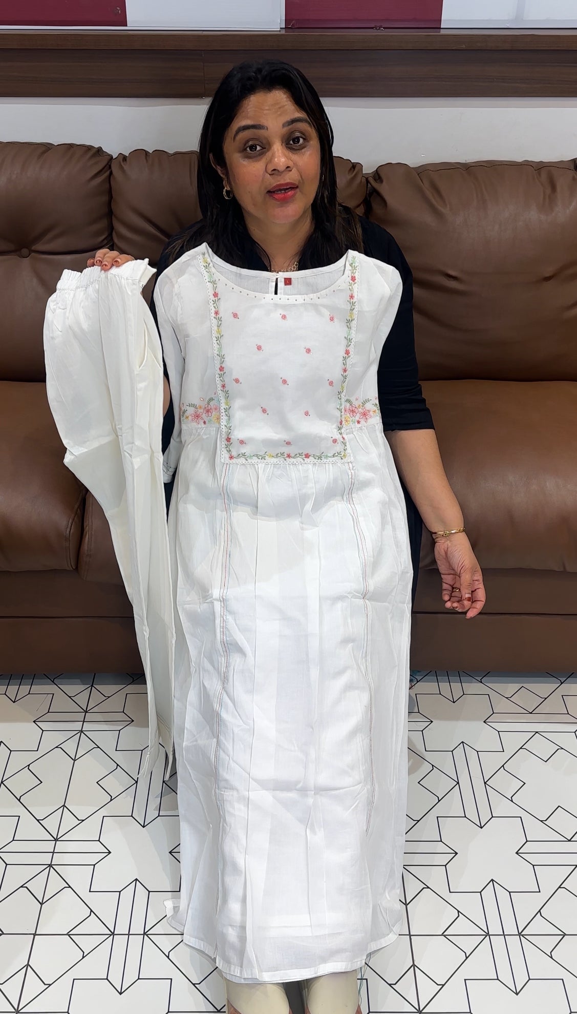 MUL COTTON LONG TOP AND BOTTOM - IHA 24777