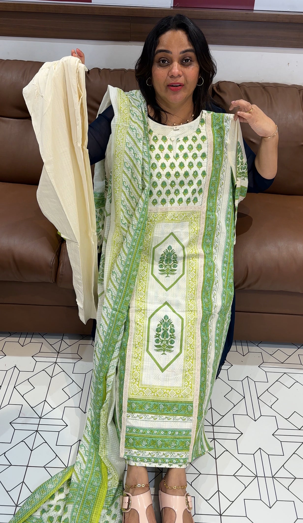 COTTON TOP, BOTTOM AND DUPATTA - IHA 27979