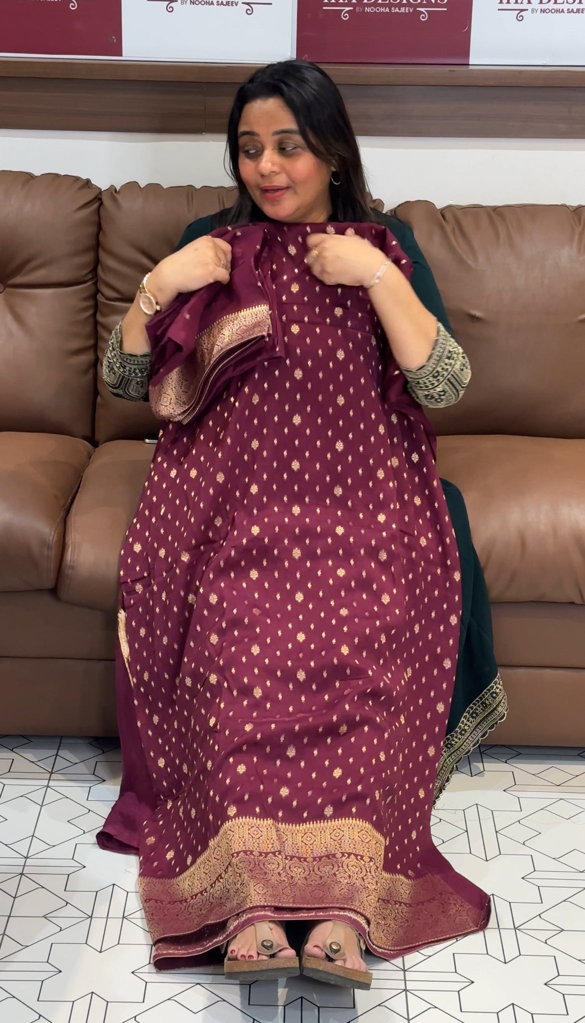 VISCOSE ORGANZA UNSTITCHED SALWAR SUITS - IHA 27388