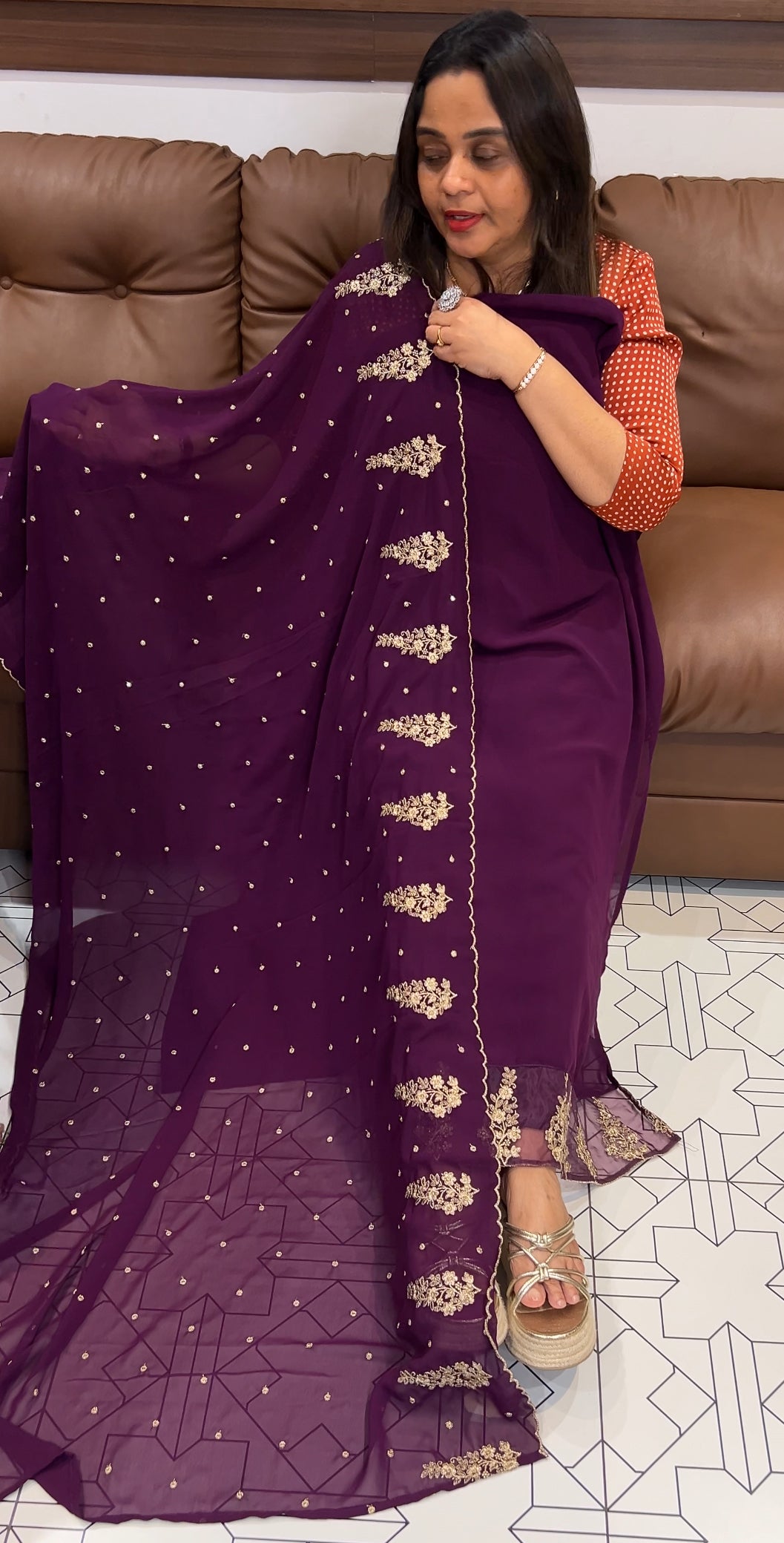 PARTY WEAR UNSTITCHED SALWAR SUITS - IHA 24519