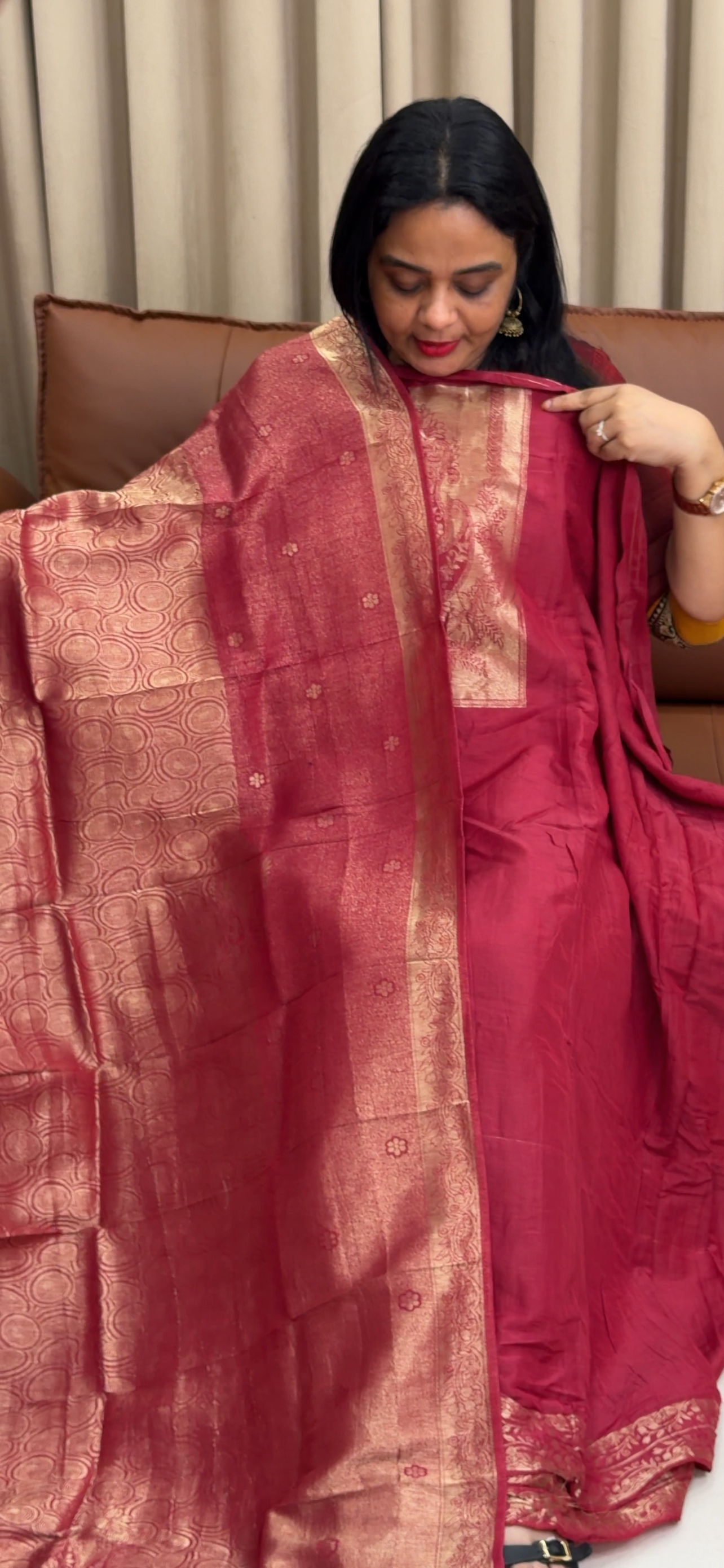 SEMI BANARASI UNSTITCHED SALWAR SUITS - IHA 34187