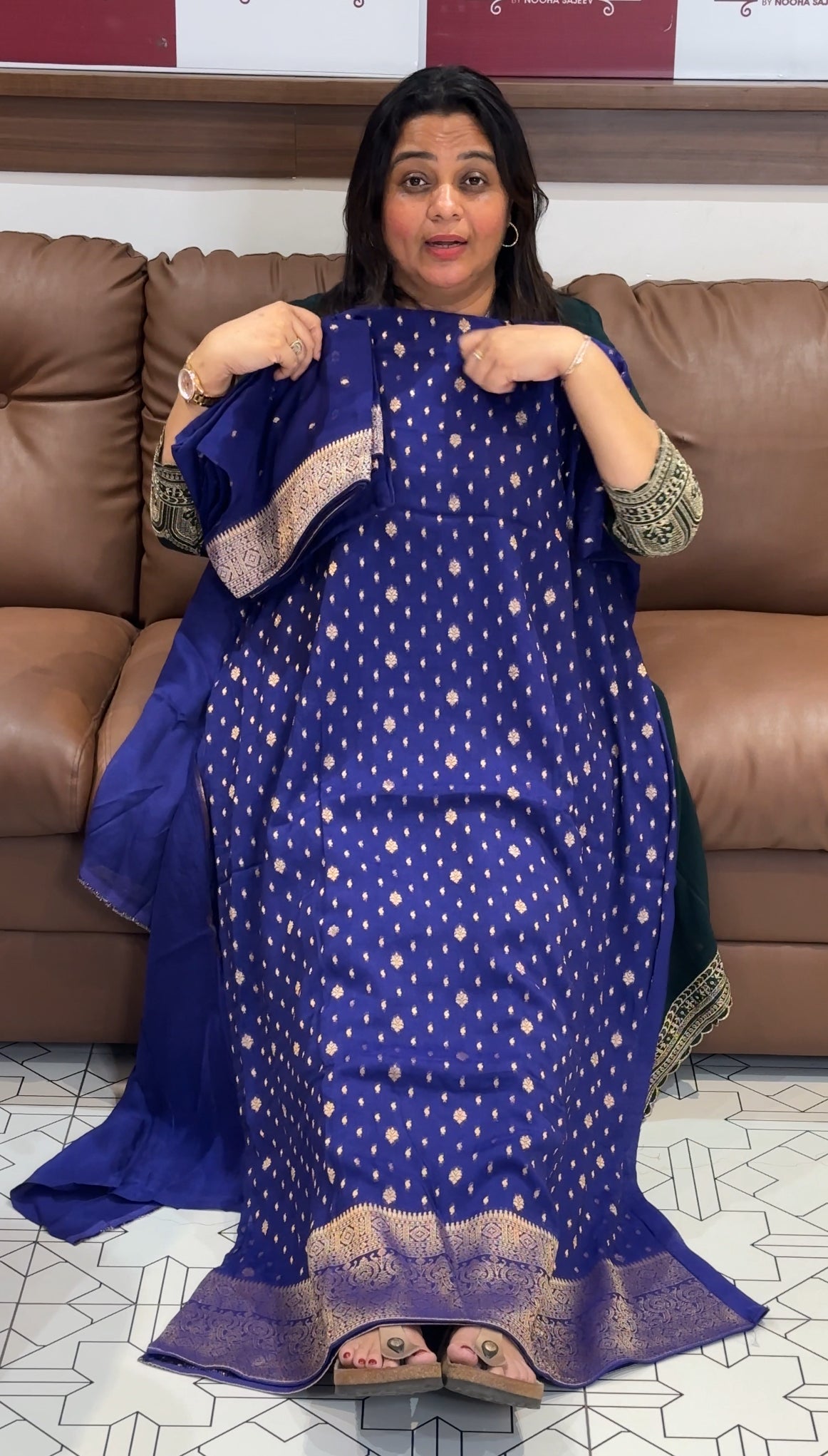 VISCOSE ORGANZA UNSTITCHED SALWAR SUITS - IHA 27388
