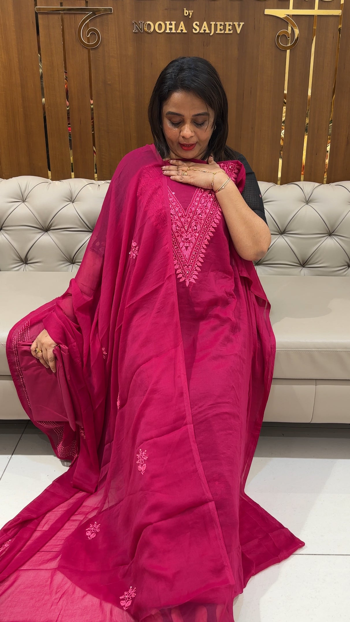 ORGANZA UNSTITCHED SALWAR SUITS - IHA 25013