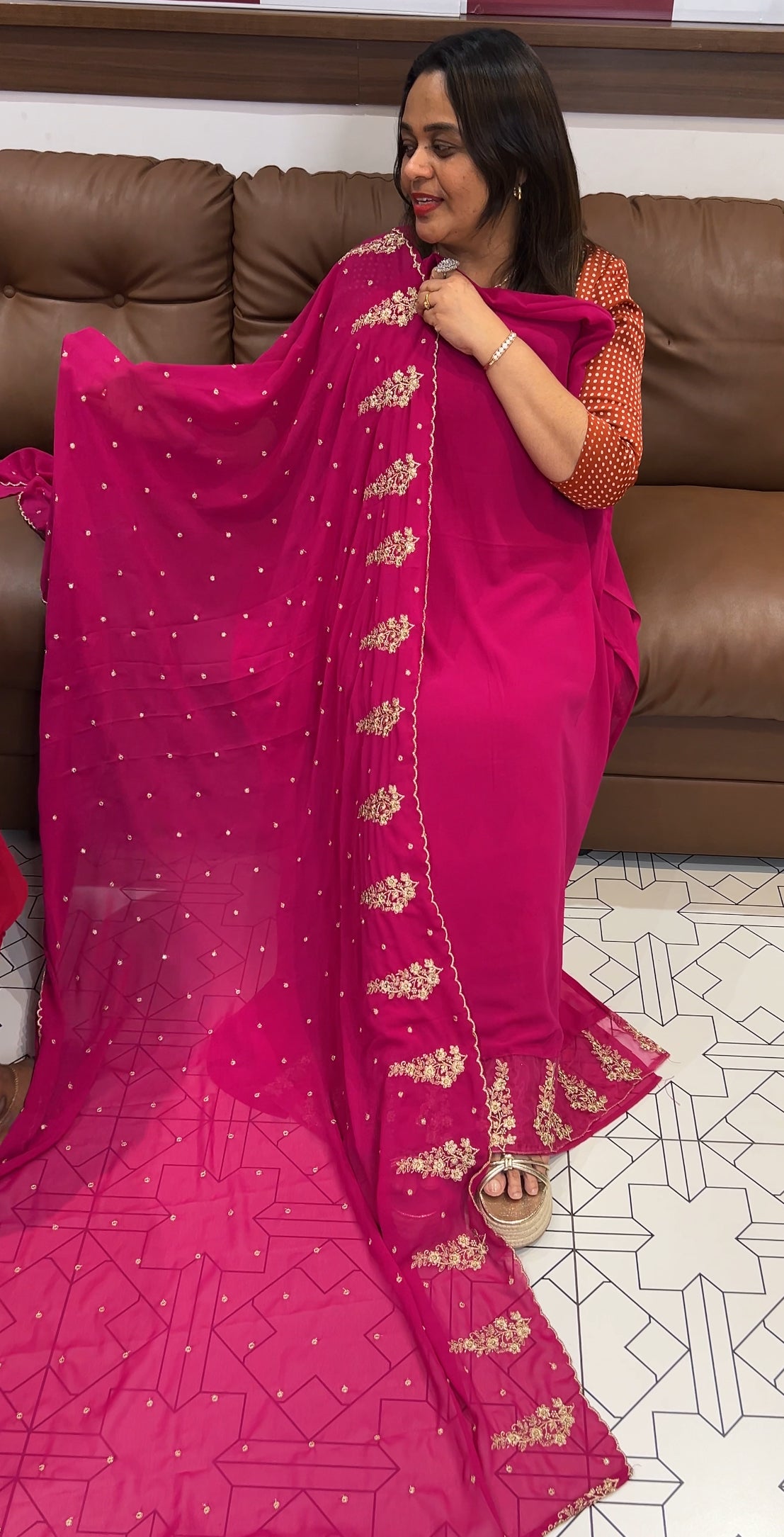 PARTY WEAR UNSTITCHED SALWAR SUITS - IHA 24519