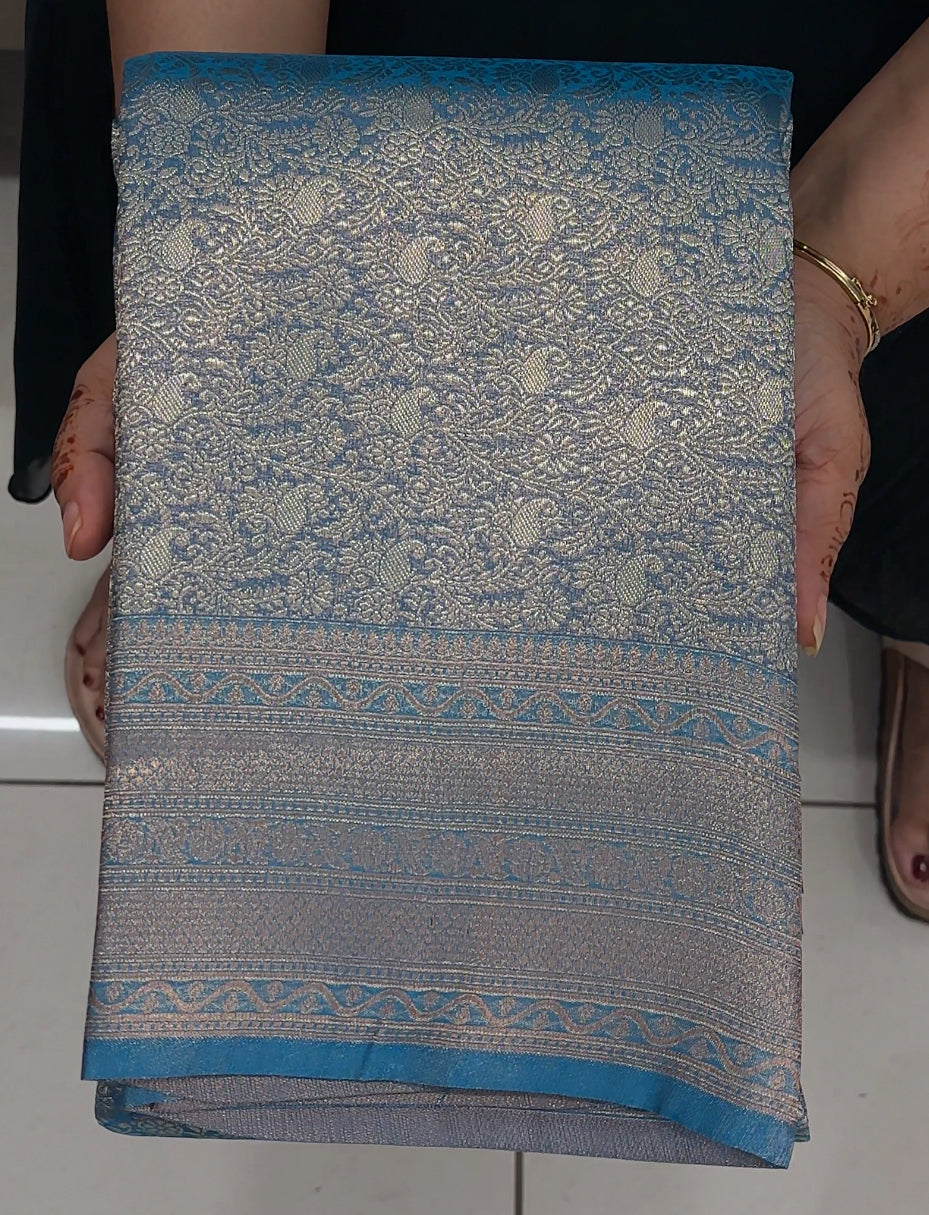 SEMI BROCADE SAREES - IHA 27440