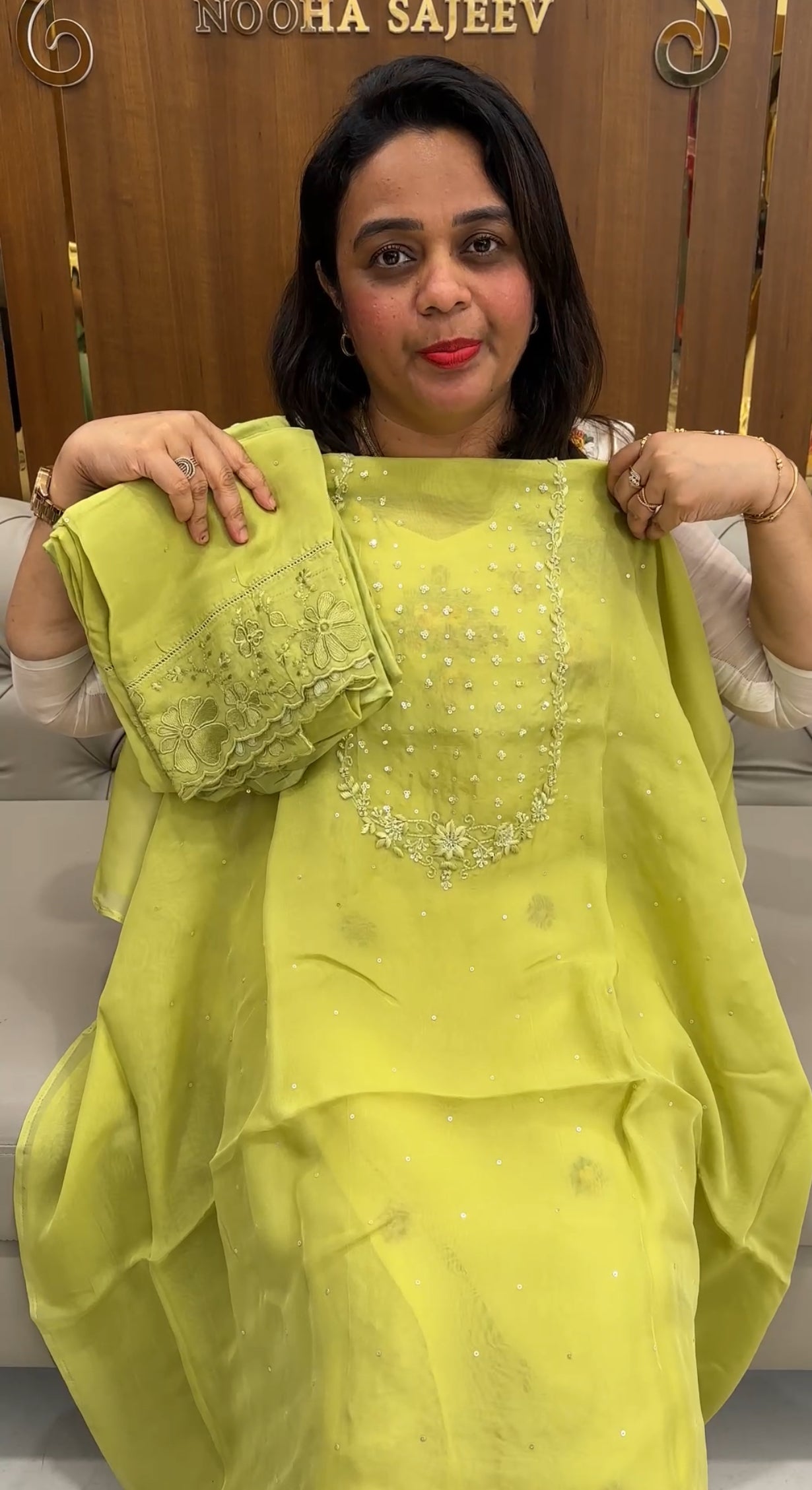 VISCOSE ORGANZA UNSTITCHED SALWAR SUITS - IHA 25914