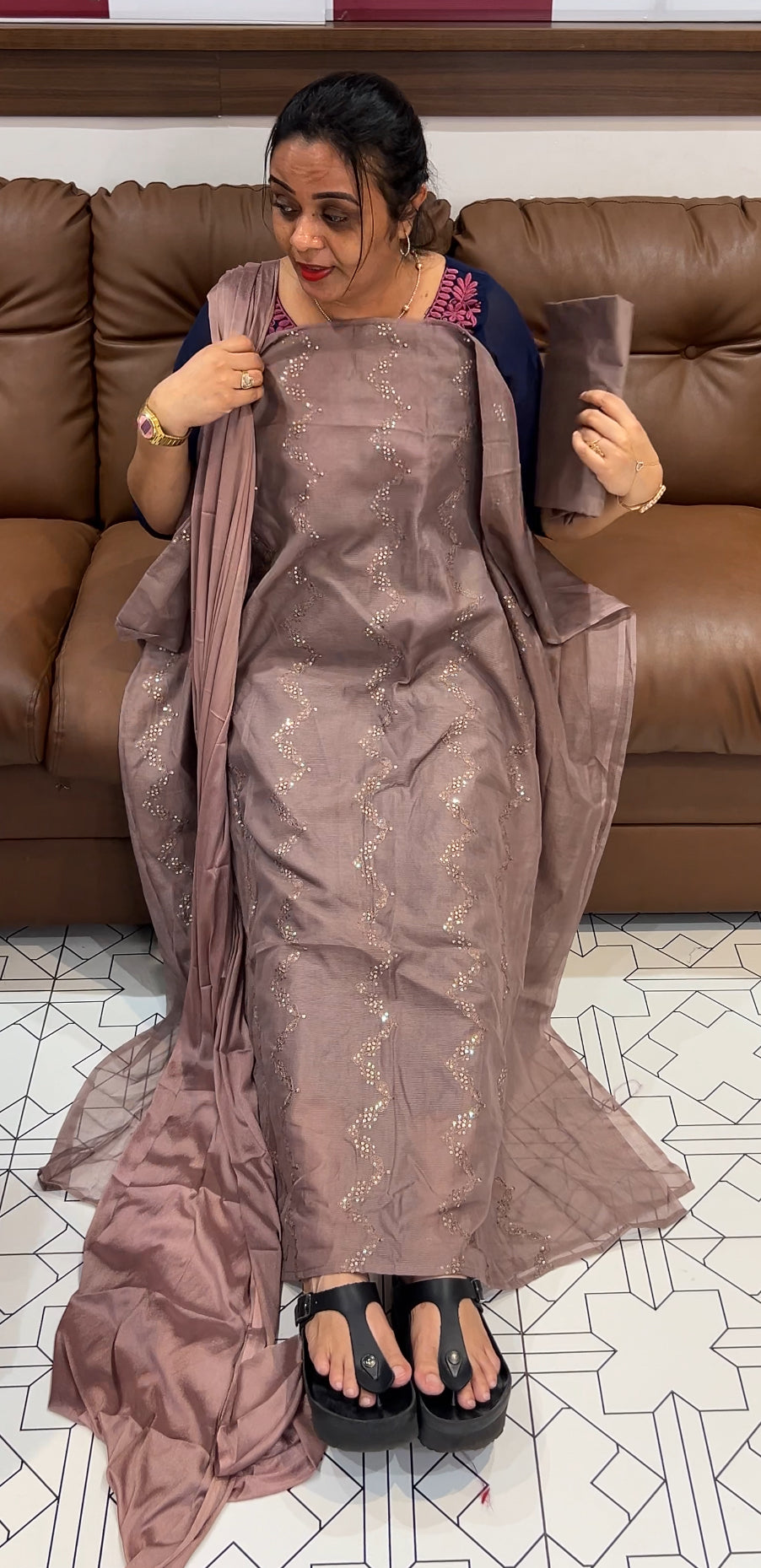 NET KOTA UNSTITCHED SALWAR SUITS - IHA 22223