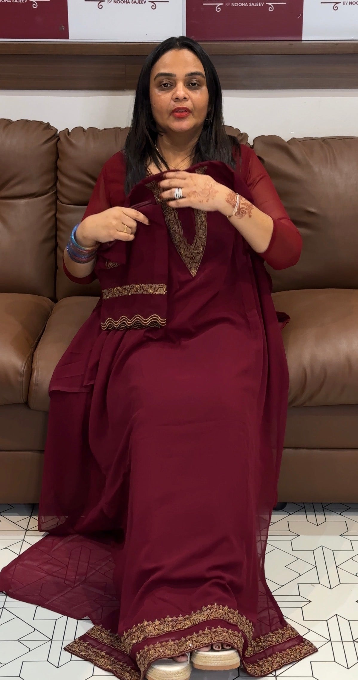 IHA'S IN-HOUSE GEORGETTE TOP,BOTTOM AND DUPATTA - IHA 31525