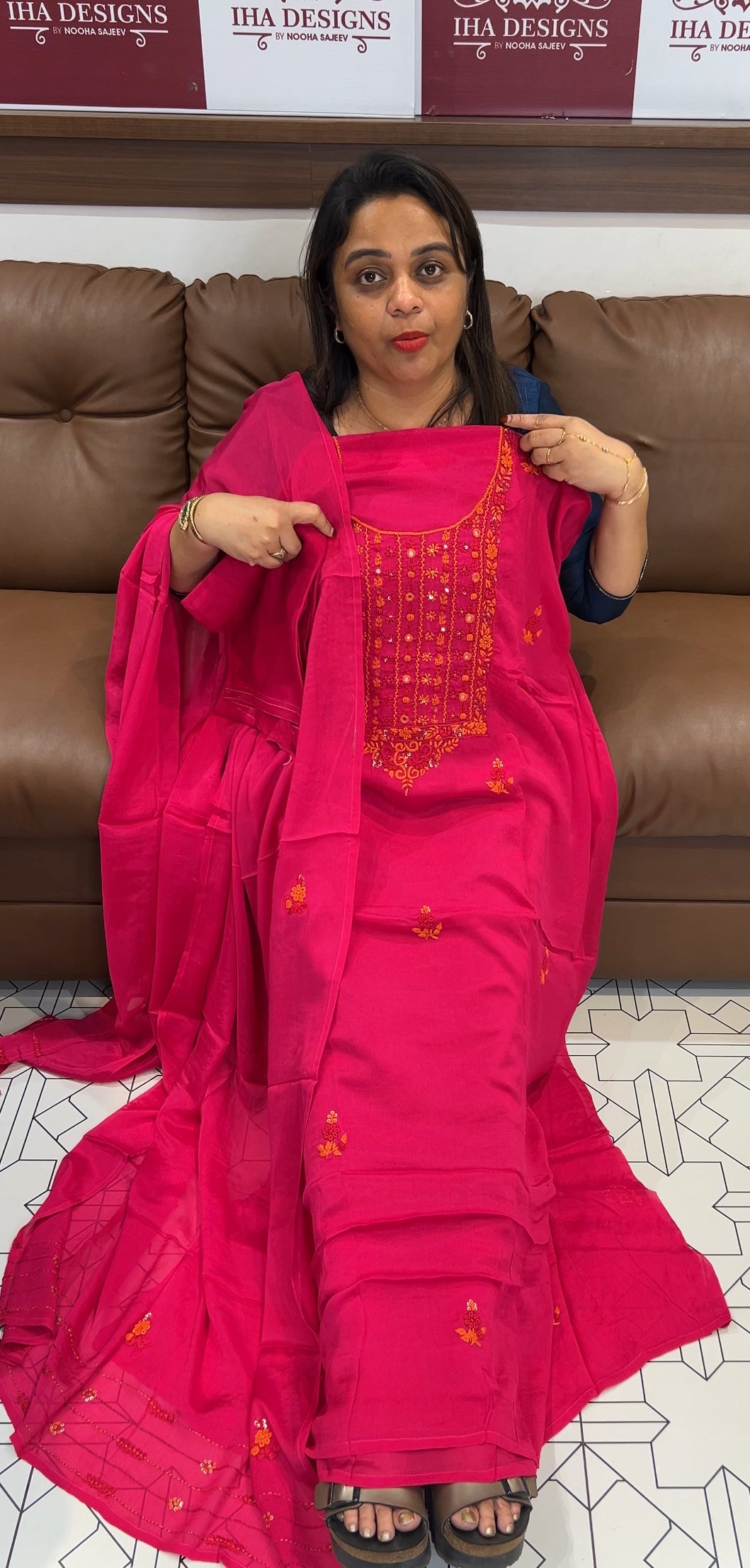 PLATINUM CHIFFON UNSTITCHED SALWAR SUITS - IHA 24559