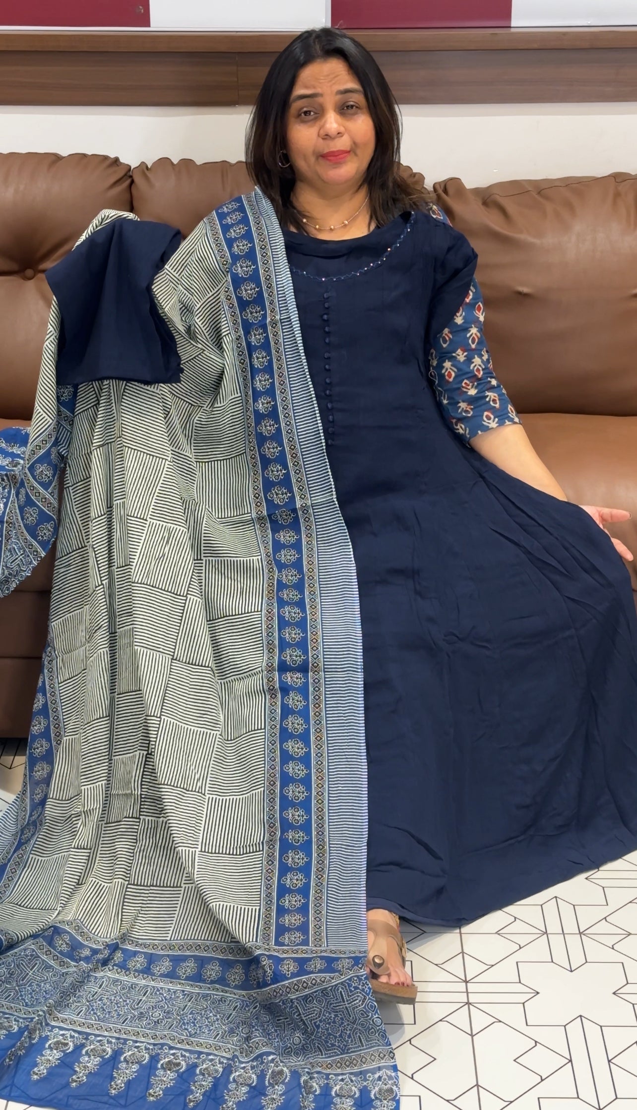 COTTON TOP, BOTTOM AND DUPATTA - IHA 27313