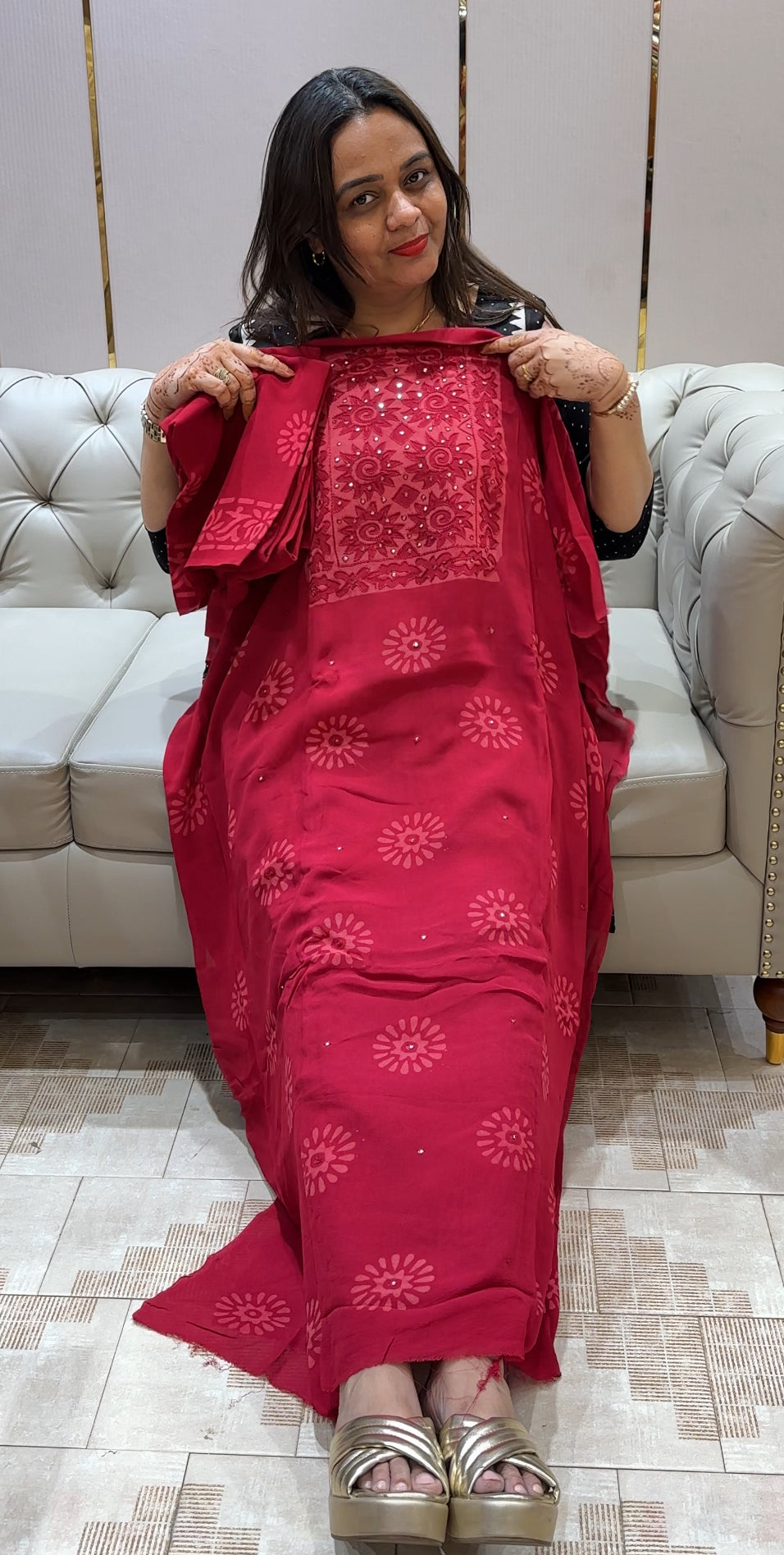 VISCOSE GEORGETTE UNSTITCHED SALWAR SUITS - IHA 22027