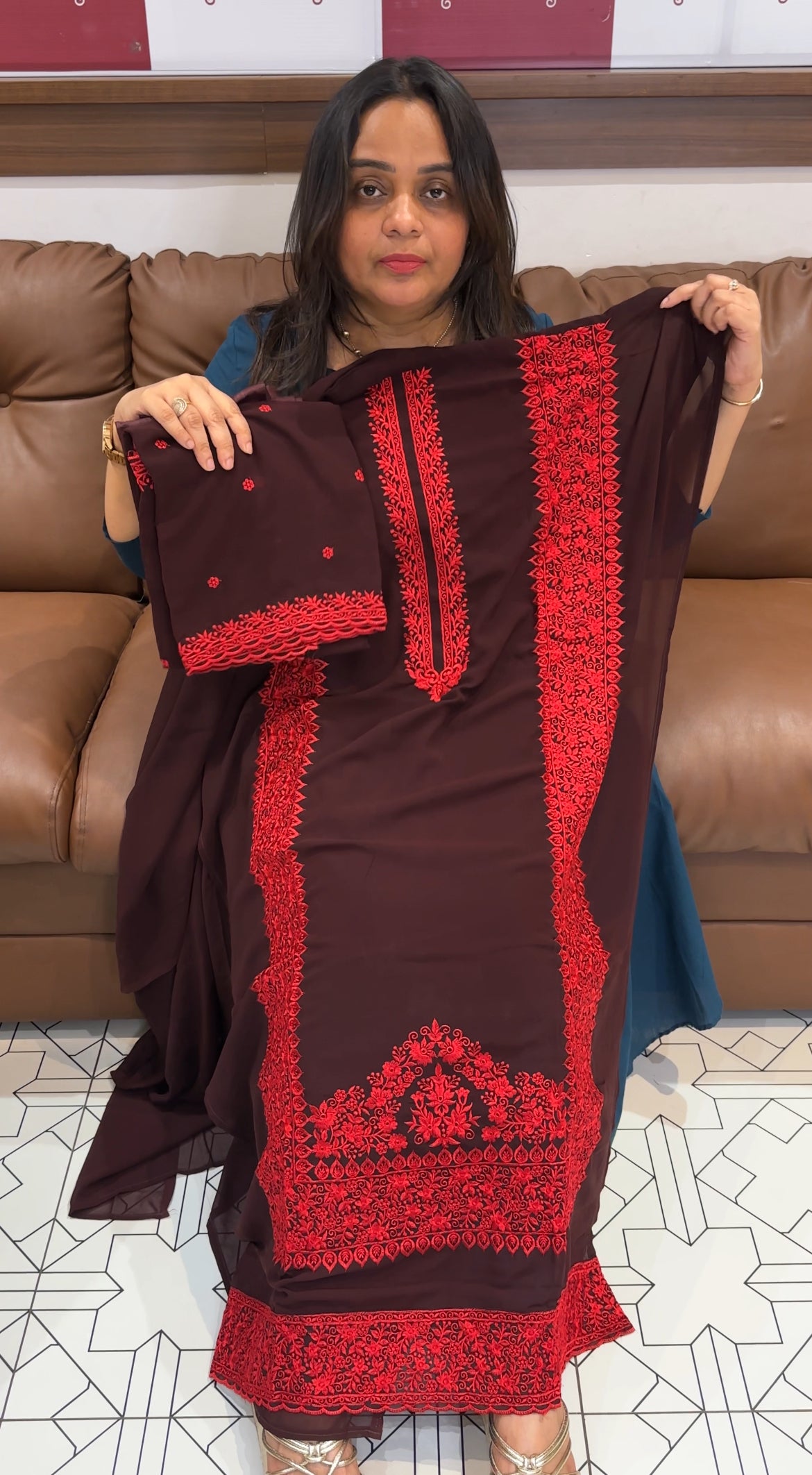 FAUX GEORGETTE UNSTITCHED SALWAR SUITS - IHA 27210