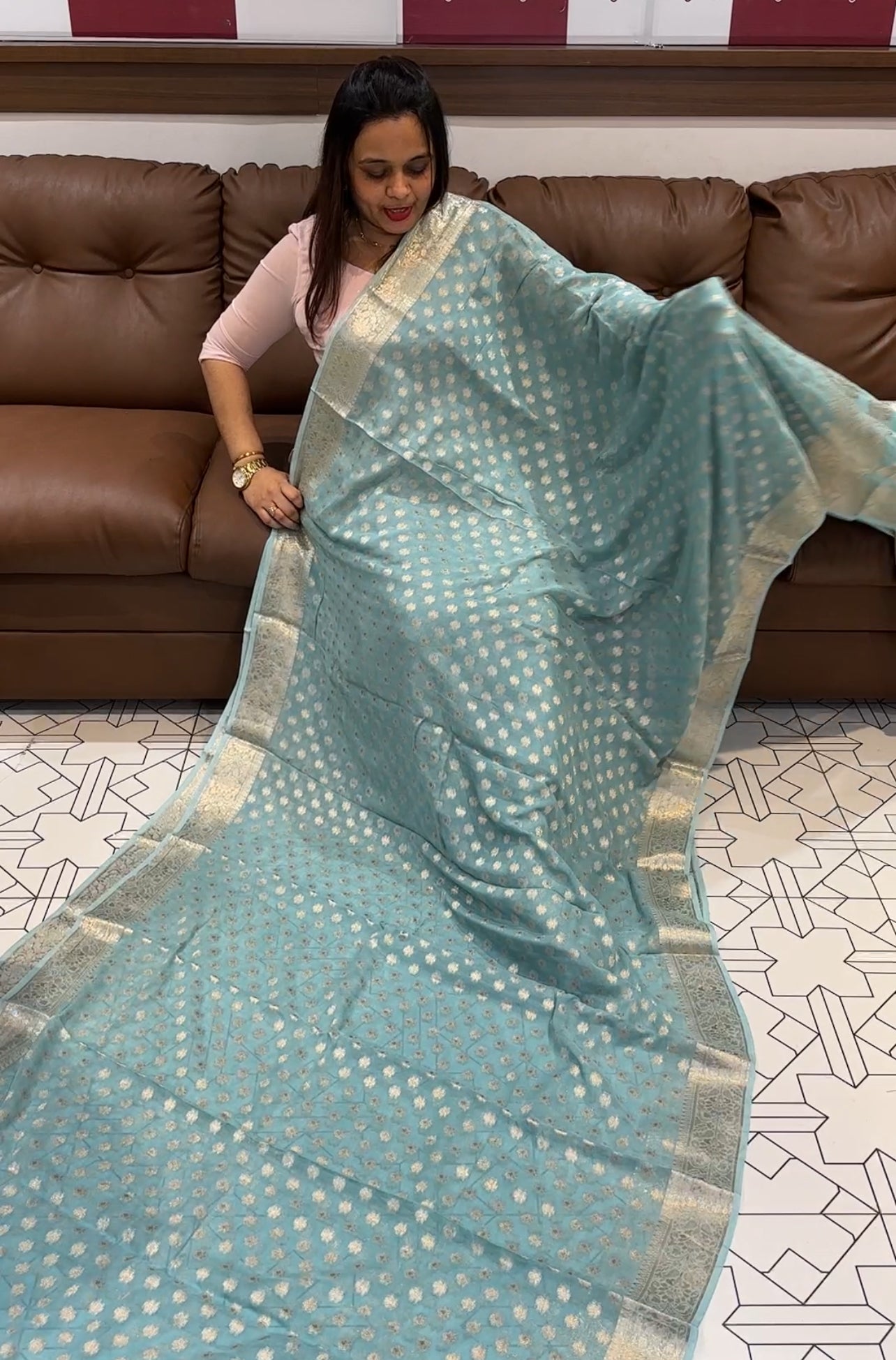 VISCOSE GEORGETTE SAREE - IHA 22178