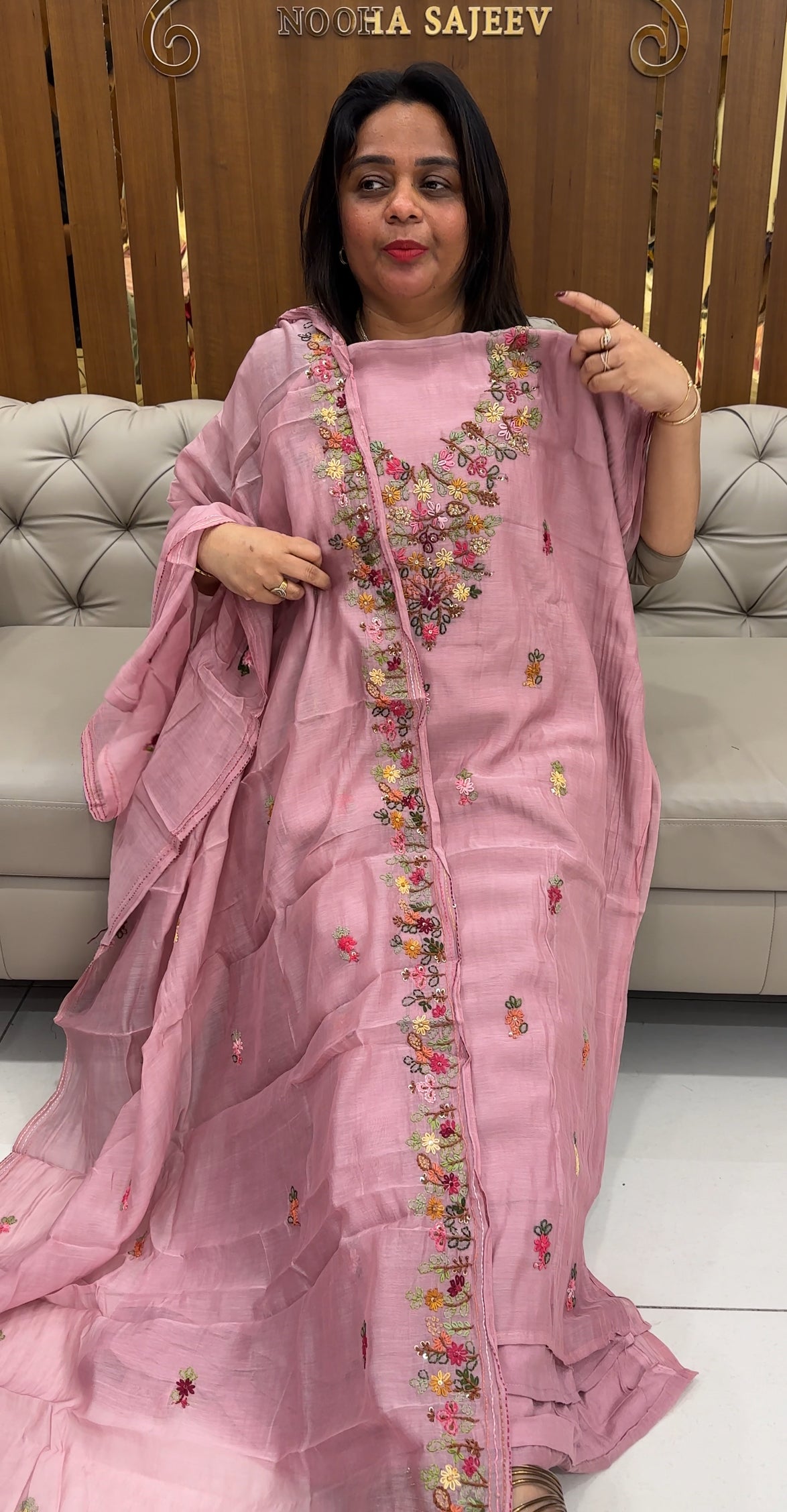 MALAI CHANDERI UNSTITCHED SALWAR SUITS - IHA 25814
