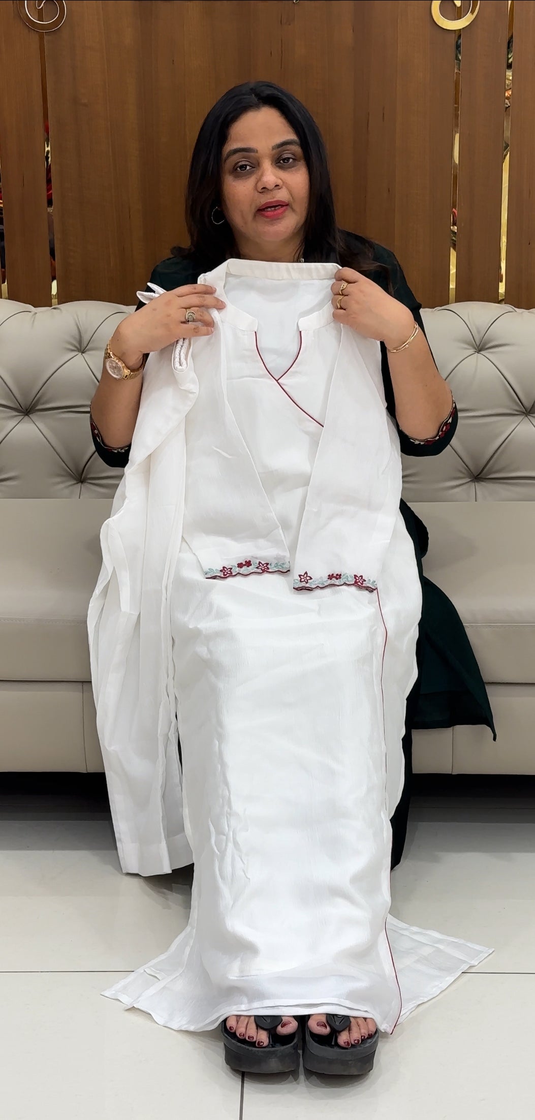 IHA'S IN-HOUSE SEMI RAW SILK TOP AND BOTTOM - IHA 28223