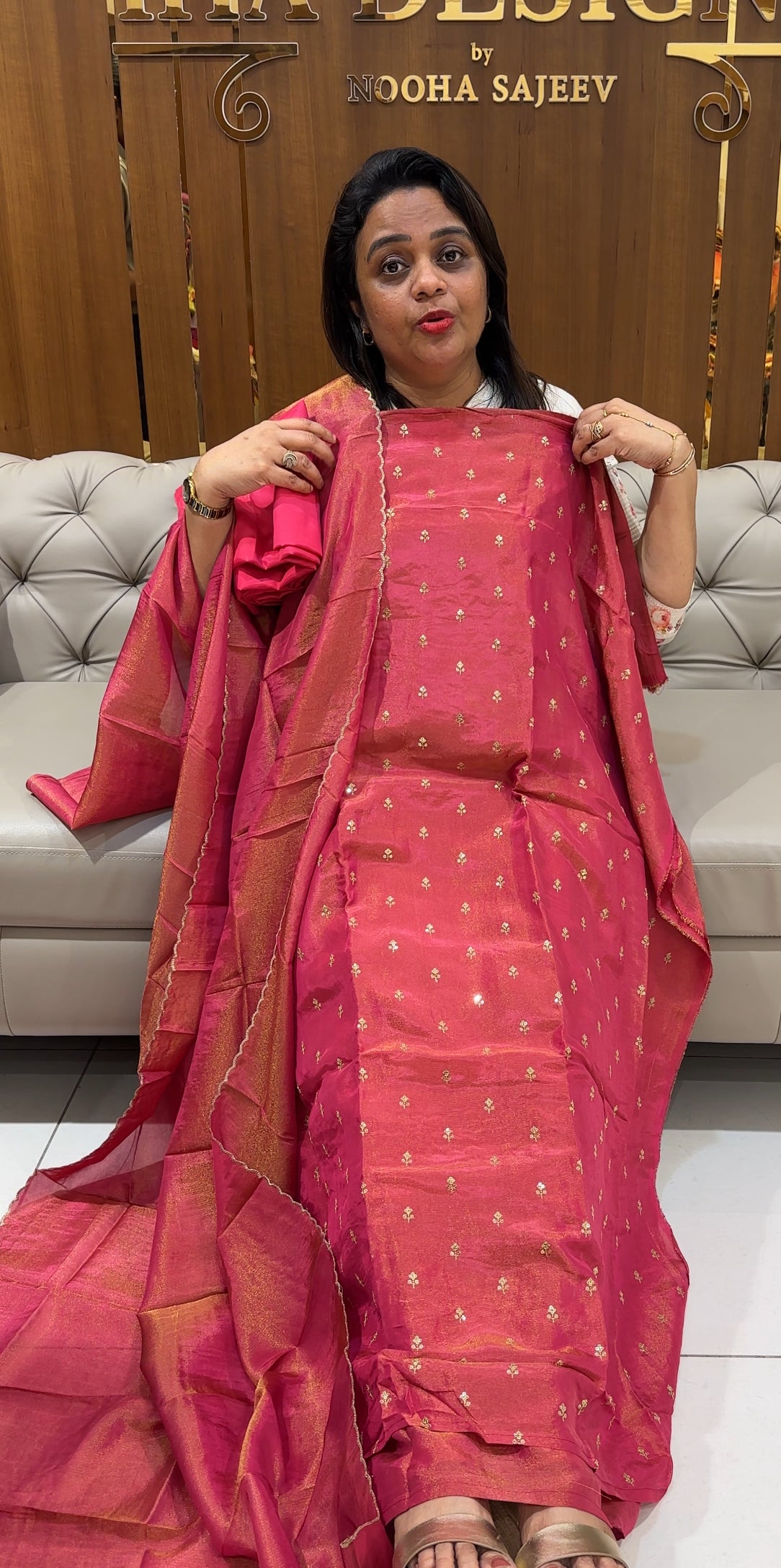 TISSUE BANARASI UNSTITCHED SALWAR SUITS - IHA 25098