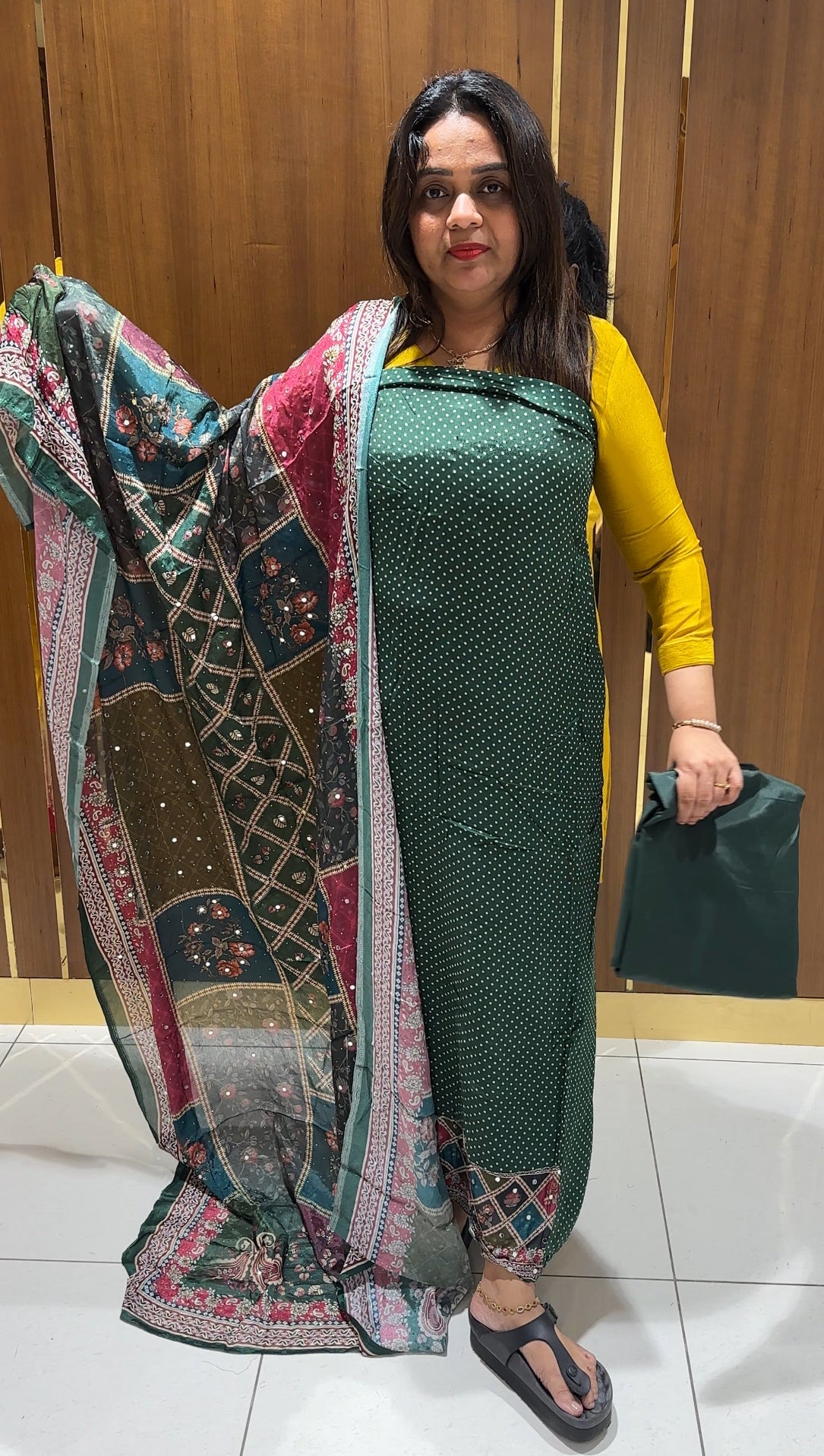 CRAPE SILK UNSTITCHED SALWAR SUITS- IHA 22882