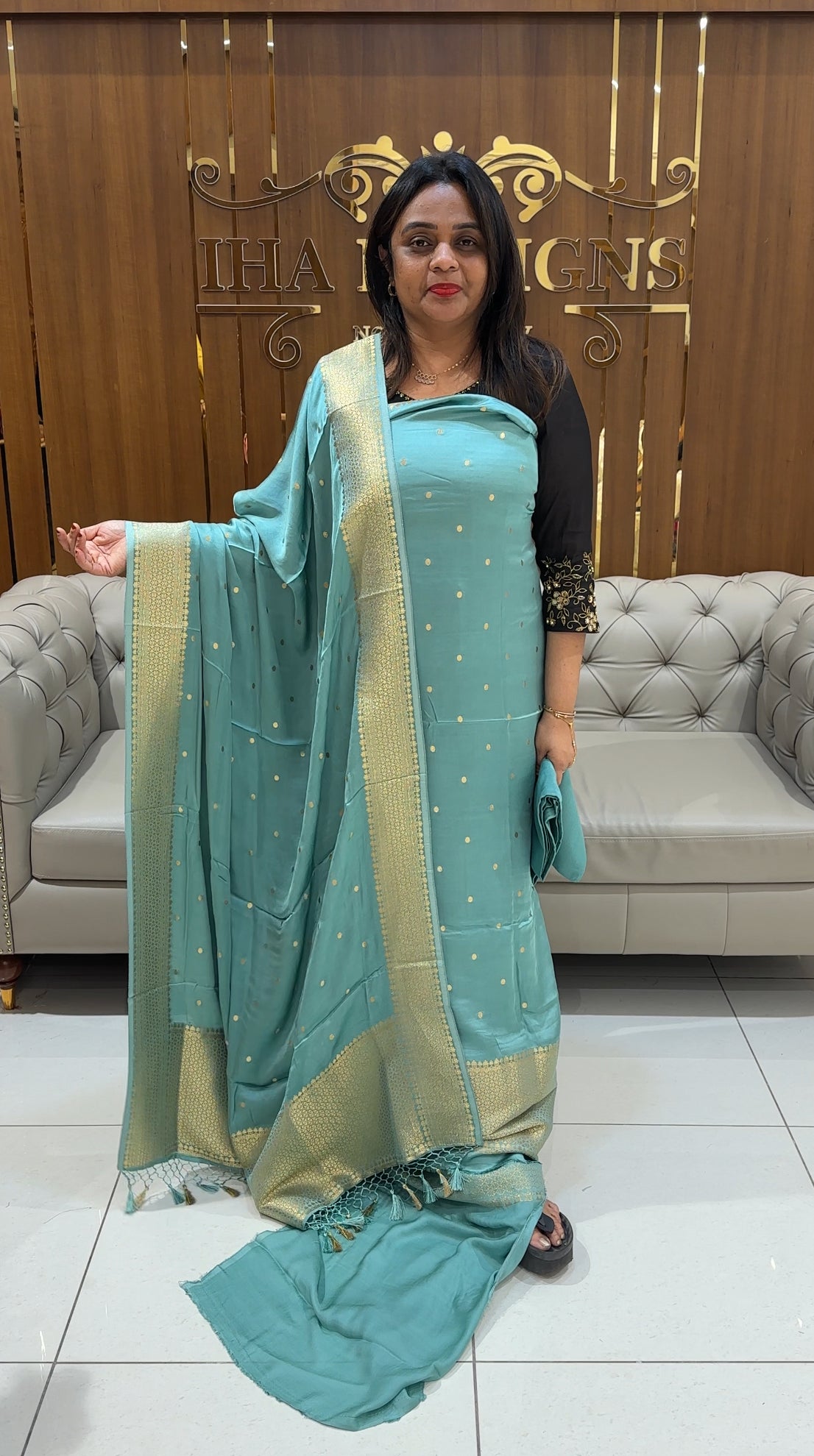 SATIN KATAN UNSTITCHED SALWAR SUITS - IHA 24537