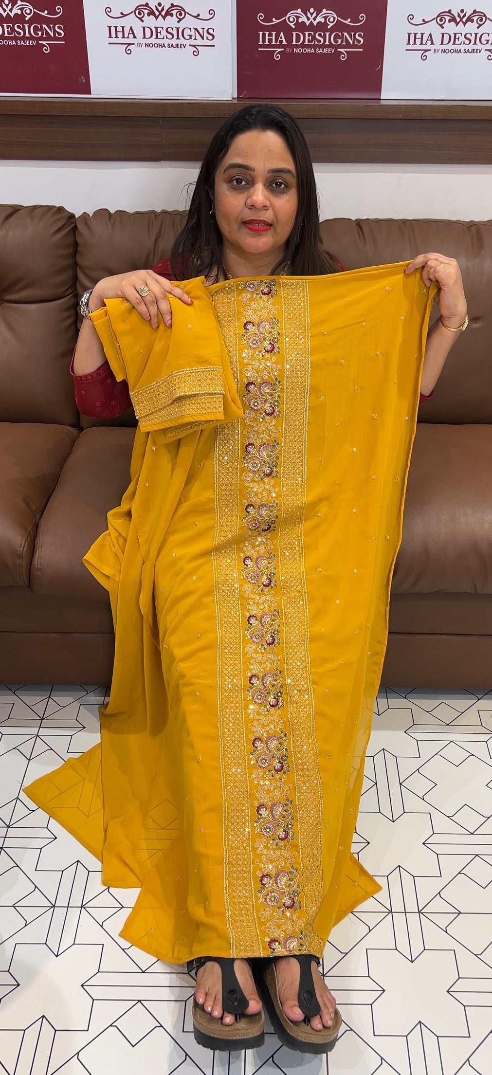 FAUX GEORGETTE UNSTITCHED SALWAR SUITS - IHA 22838