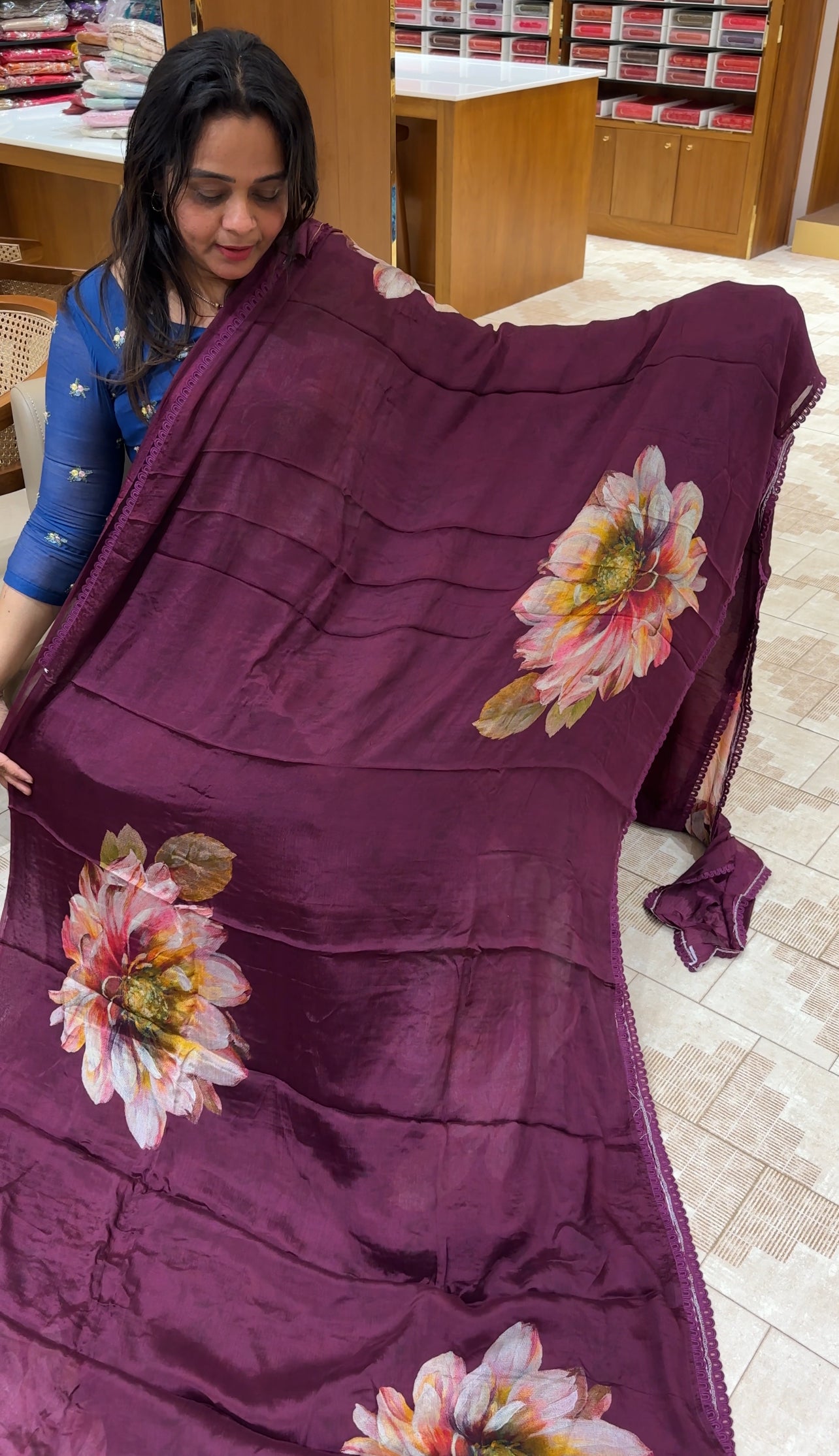 PLATINUM CHIFFON PRINTED SAREES - IHA 27098