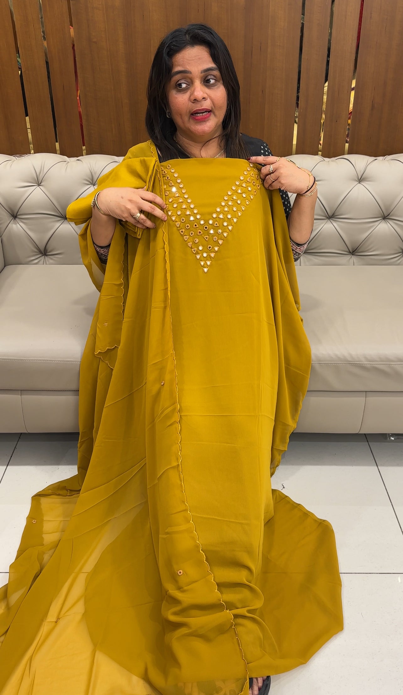FAUX GEORGETTE UNSTITCHED SALWAR SUITS - 25980