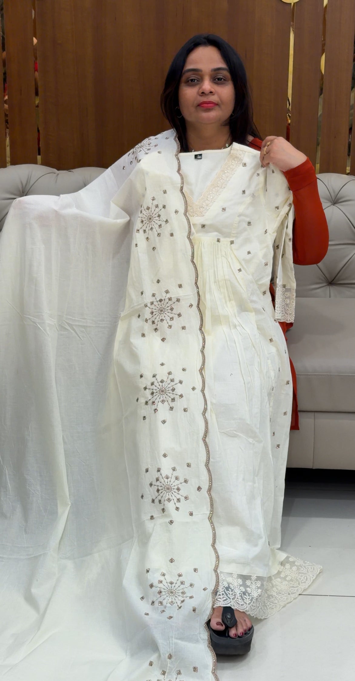 MULCOTTON ALINE TOP,BOTTOM AND DUPATTA - IHA 28706