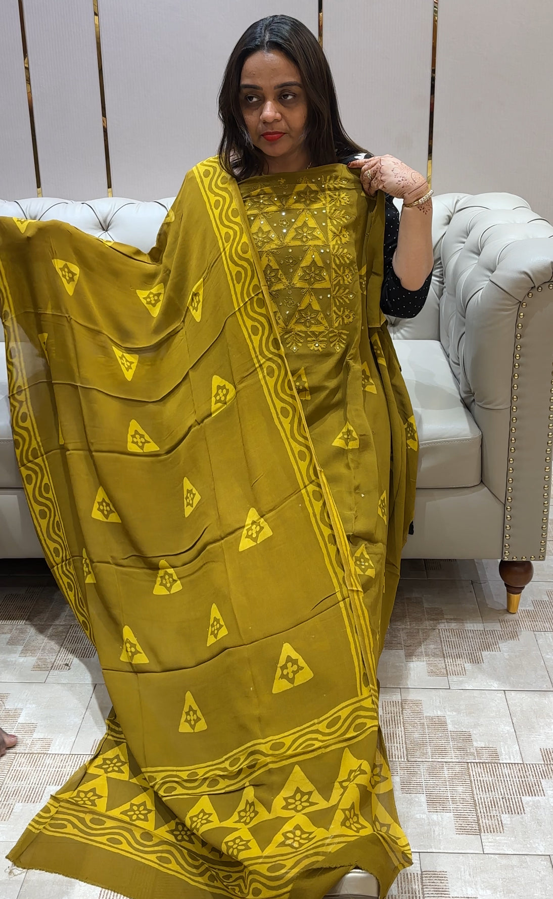 VISCOSE GEORGETTE UNSTITCHED SALWAR SUITS - IHA 22027