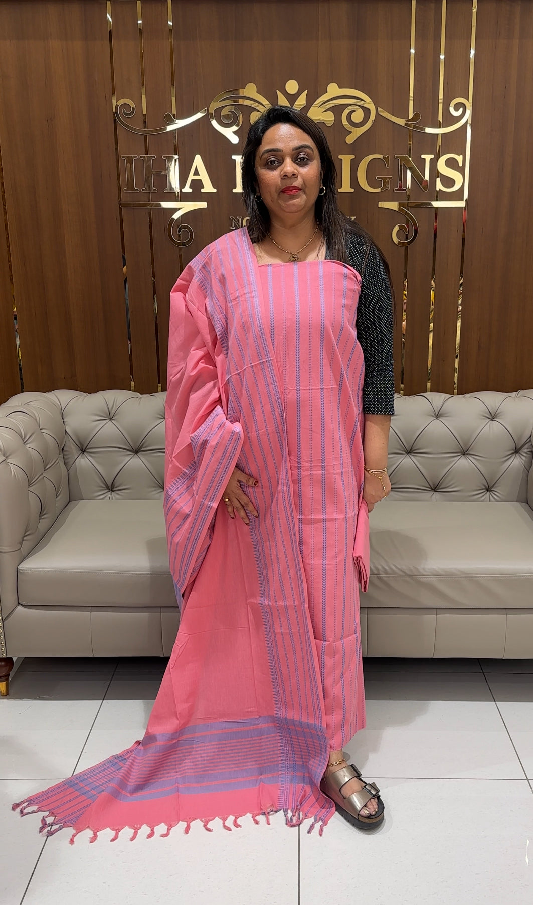 HAND LOOM COTTON UNSTITCHED SALWAR SUITS - IHA 24520