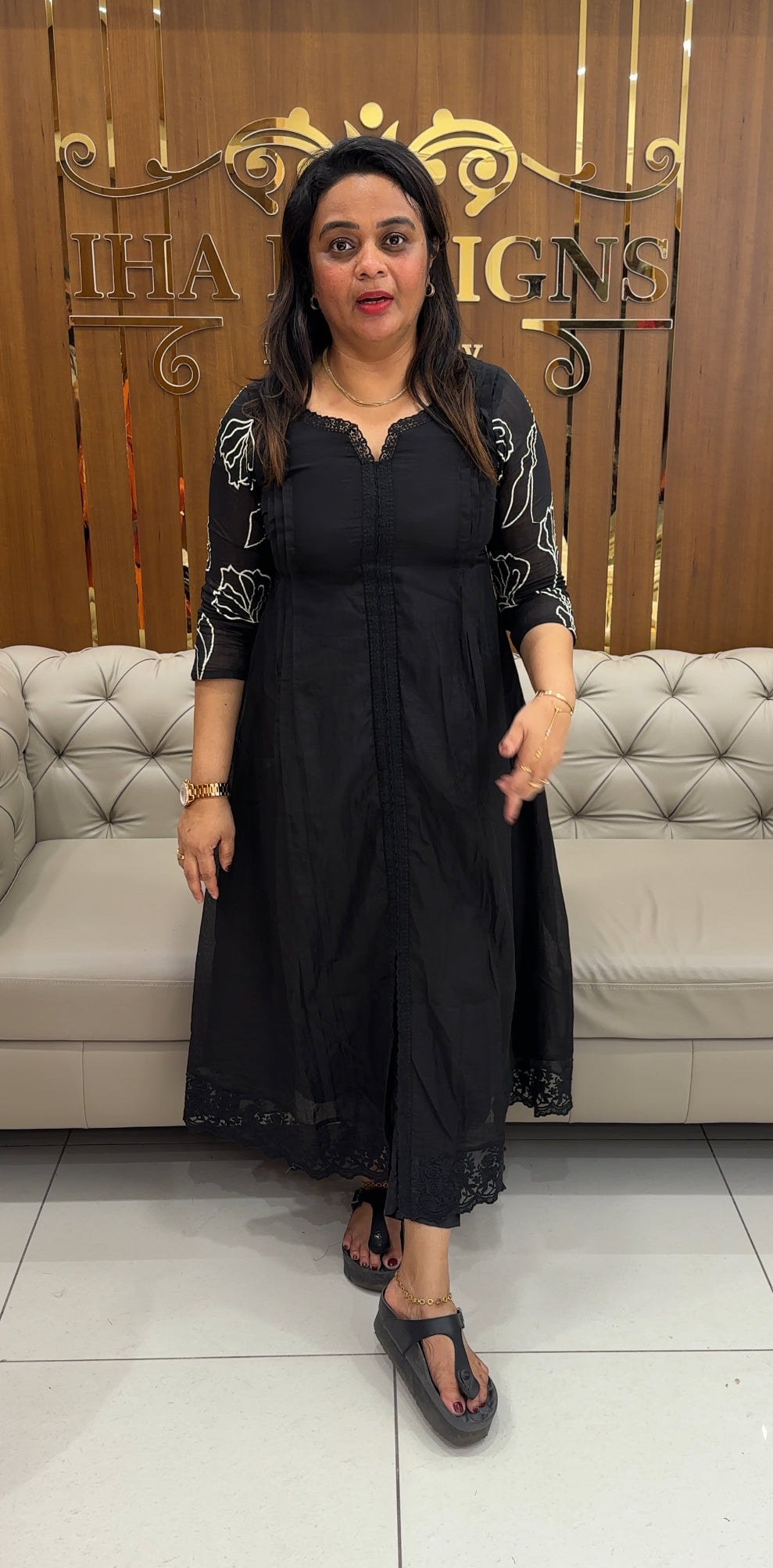 IHA'S IN-HOUSE MALAI CHANDERI ALINE TOPS - IHA 25916