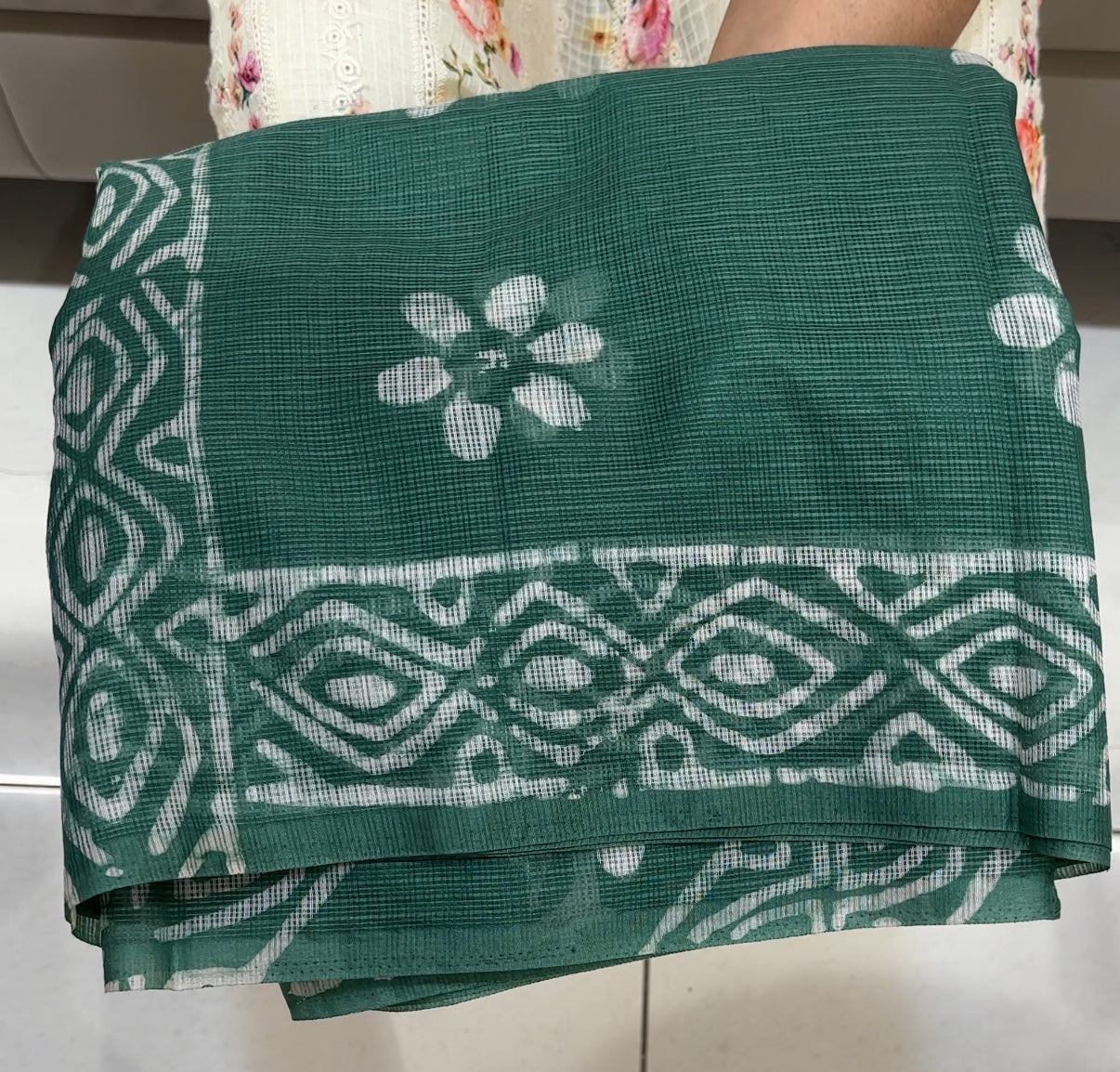 NET KOTA BATIK PRINTED SAREES - IHA 25059