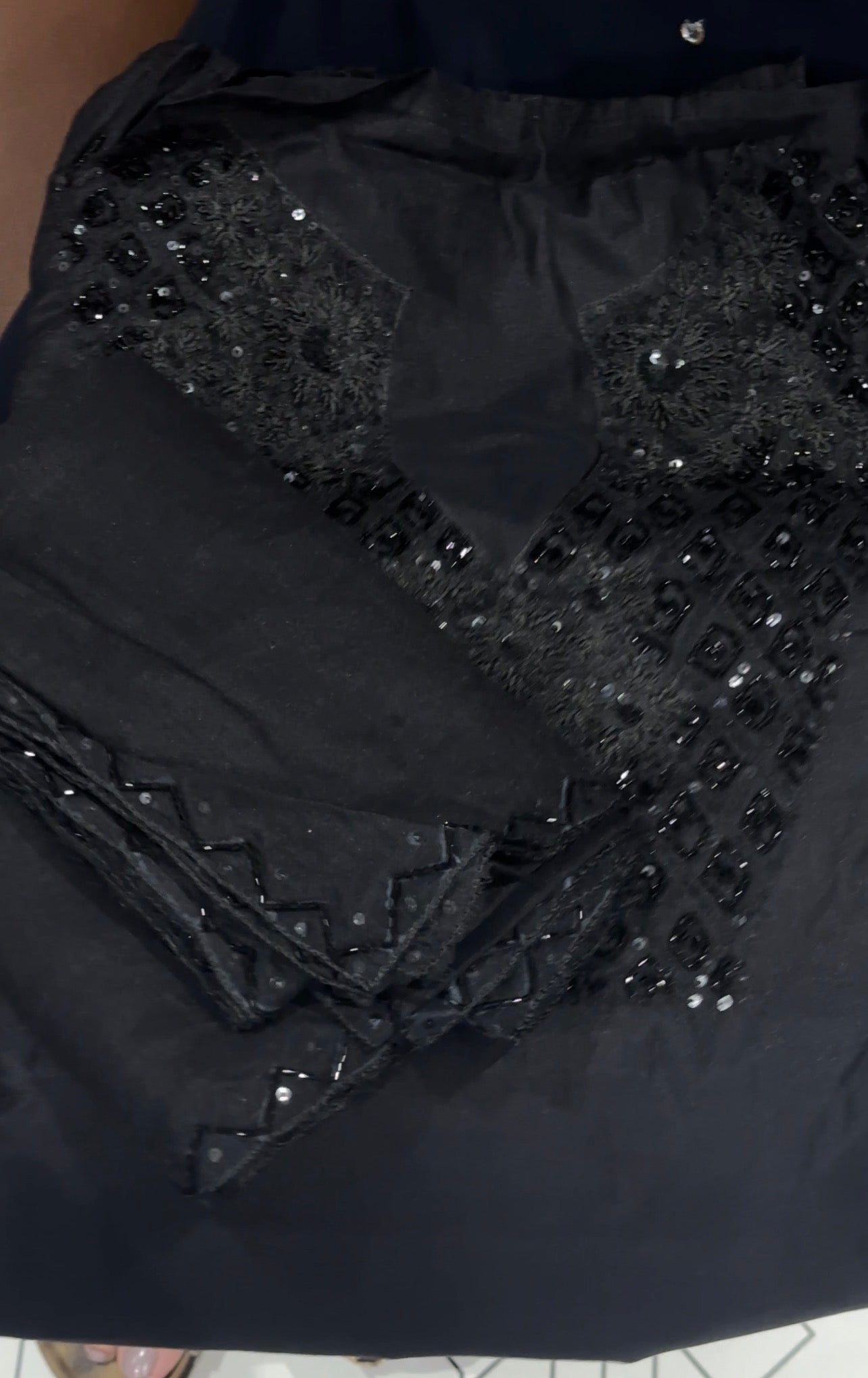 HAND WORKED CHANDERI UNSTITCHED SALWAR SUITS - IHA 31199