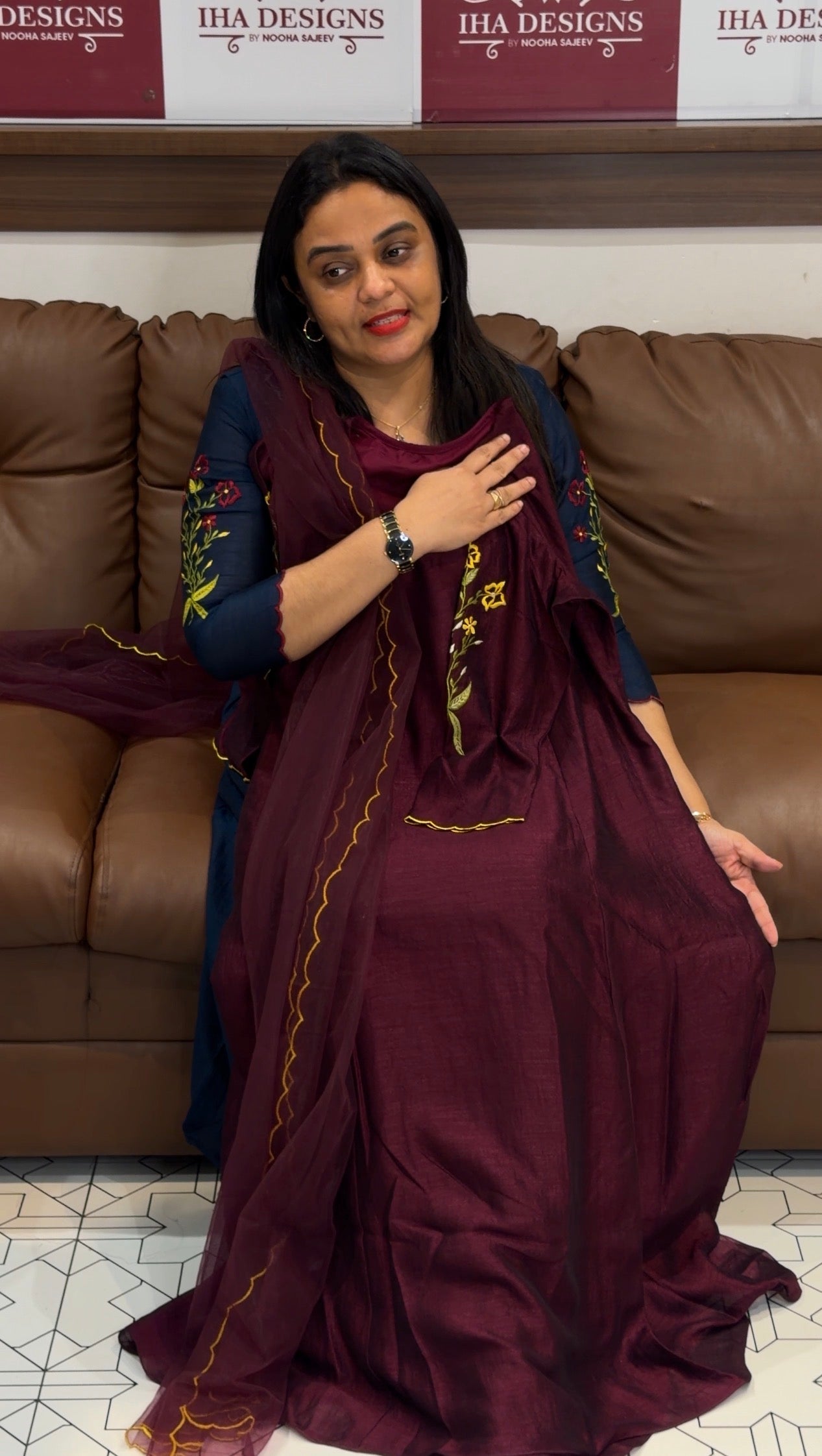 IHA'S IN-HOUSE ALINE TOP AND DUPATTA - IHA 34300