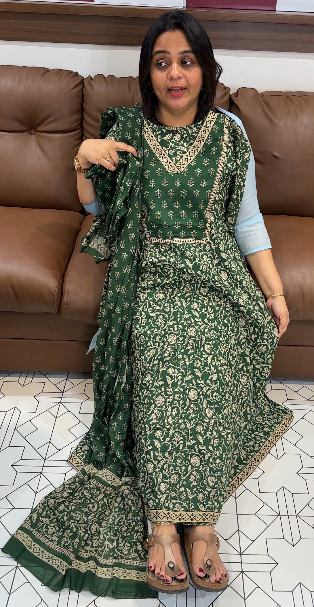COTTON TOP, BOTTOM AND DUPATTA - IHA 27337