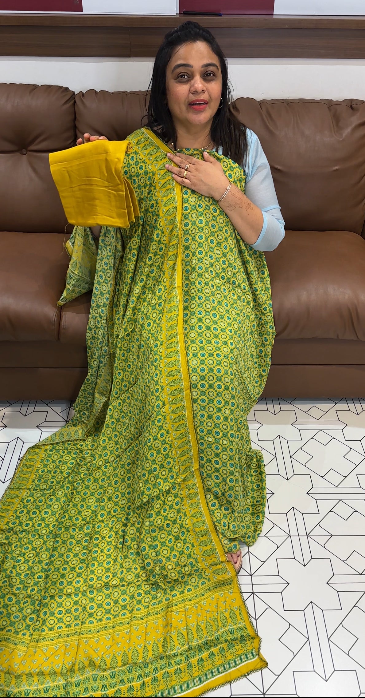 AJRAKH PRINTED UNSTITCHED SALWAR SUITS IHA 27770 – Iha Designs