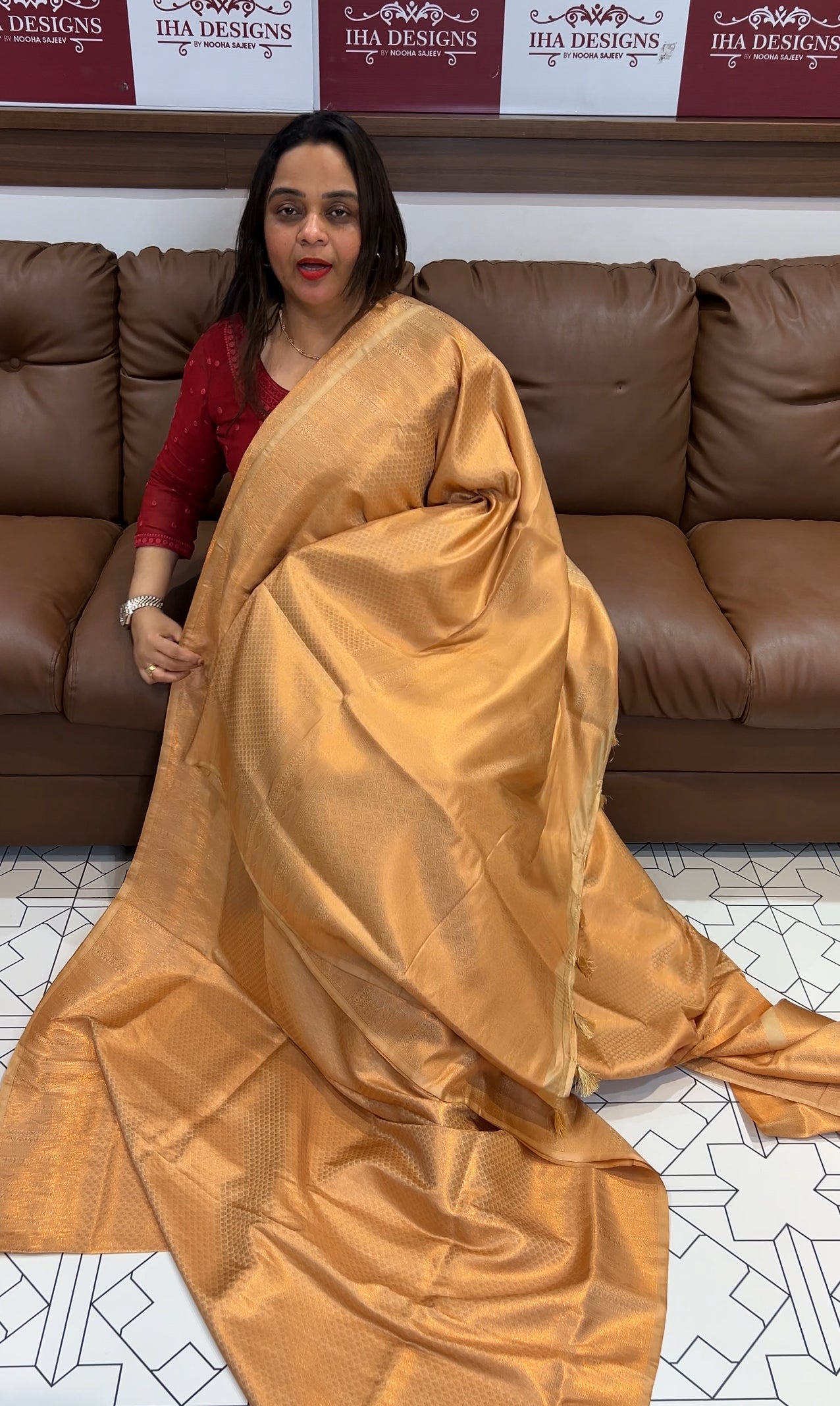 SEMI BANARASI SAREES - IHA 22734