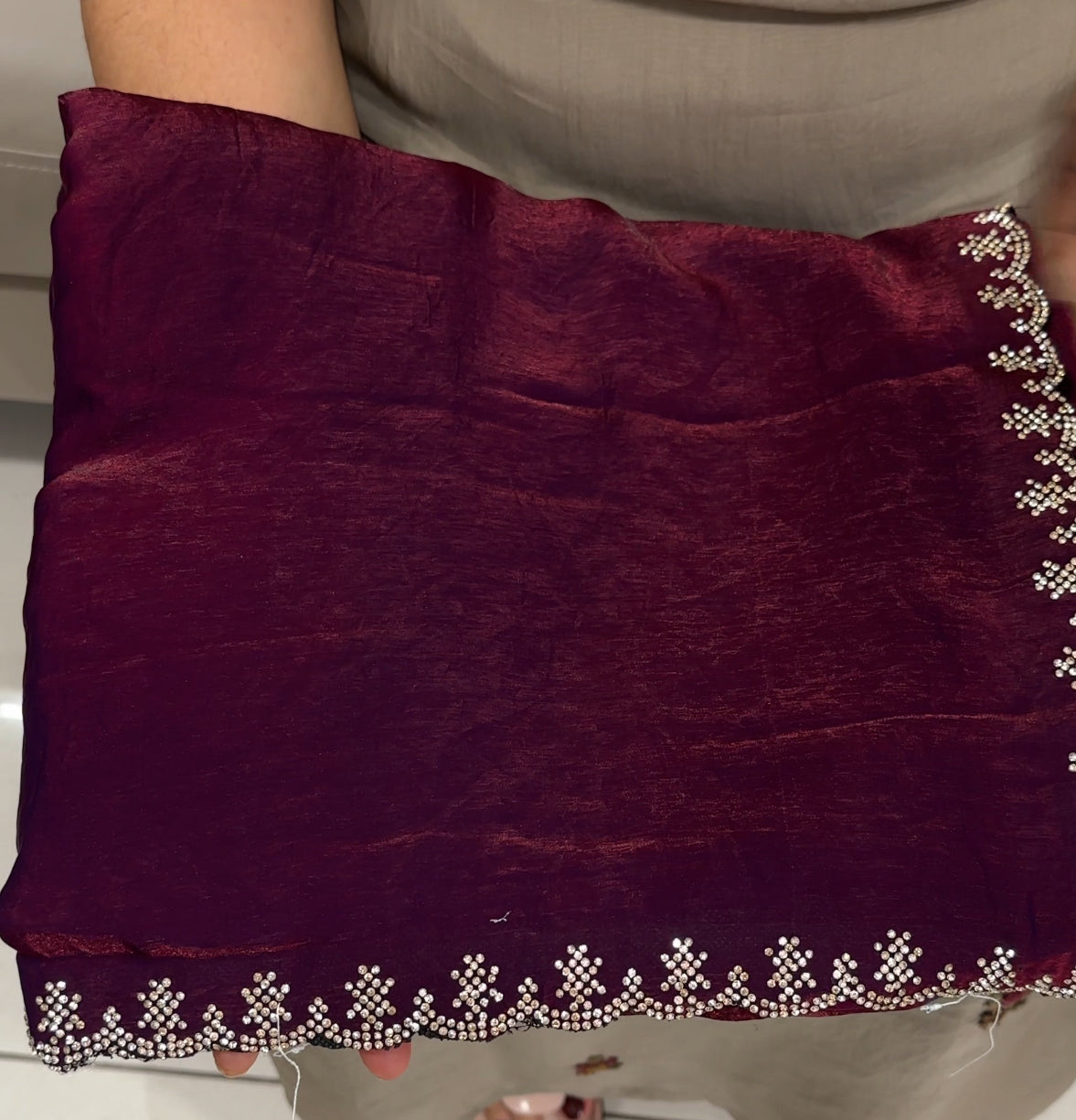 VELVET ORGANZA SAREES - IHA 27046