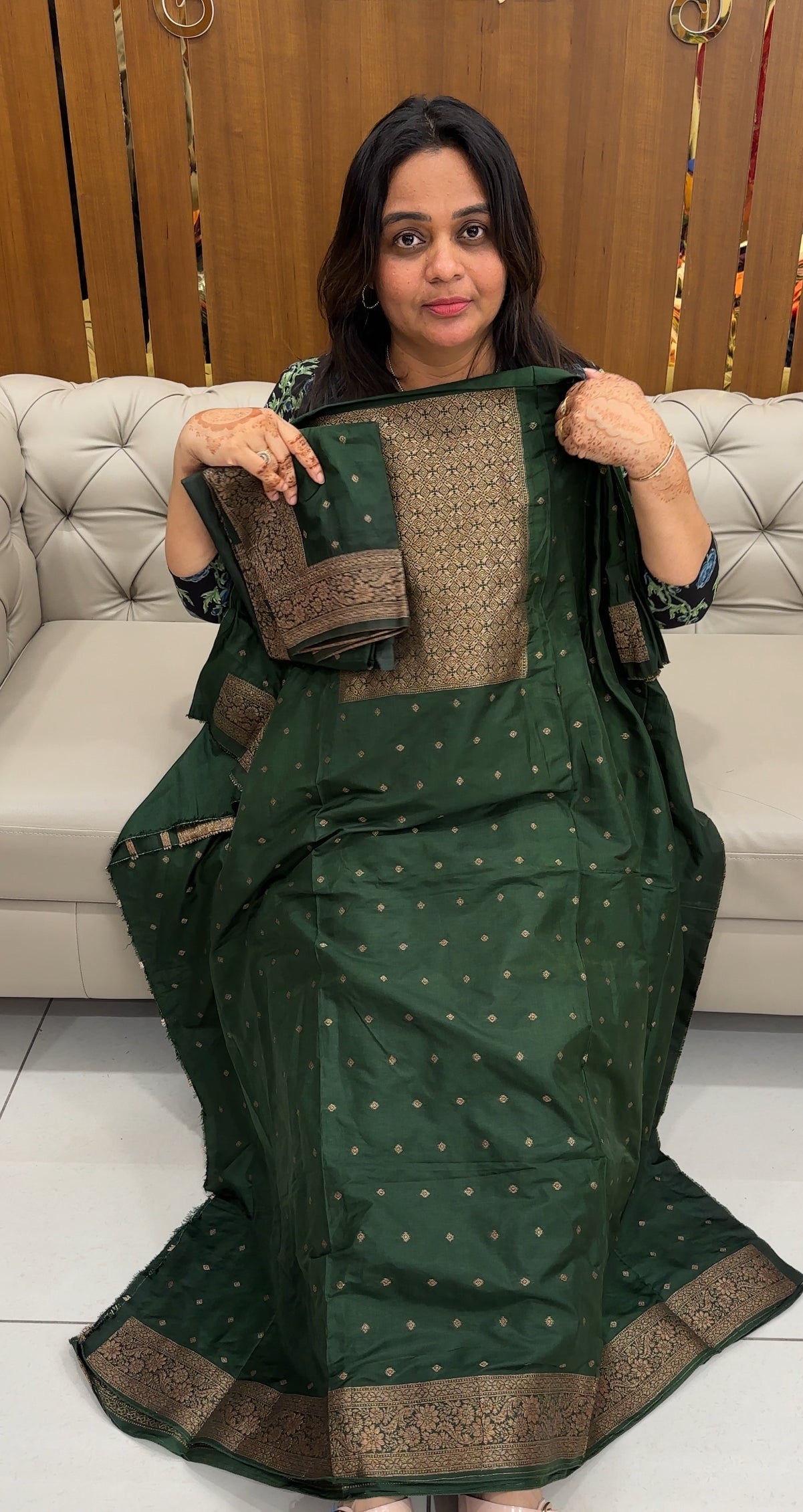SEMI BANARASI UNSTITCHED SALWAR SUITS - IHA 27420