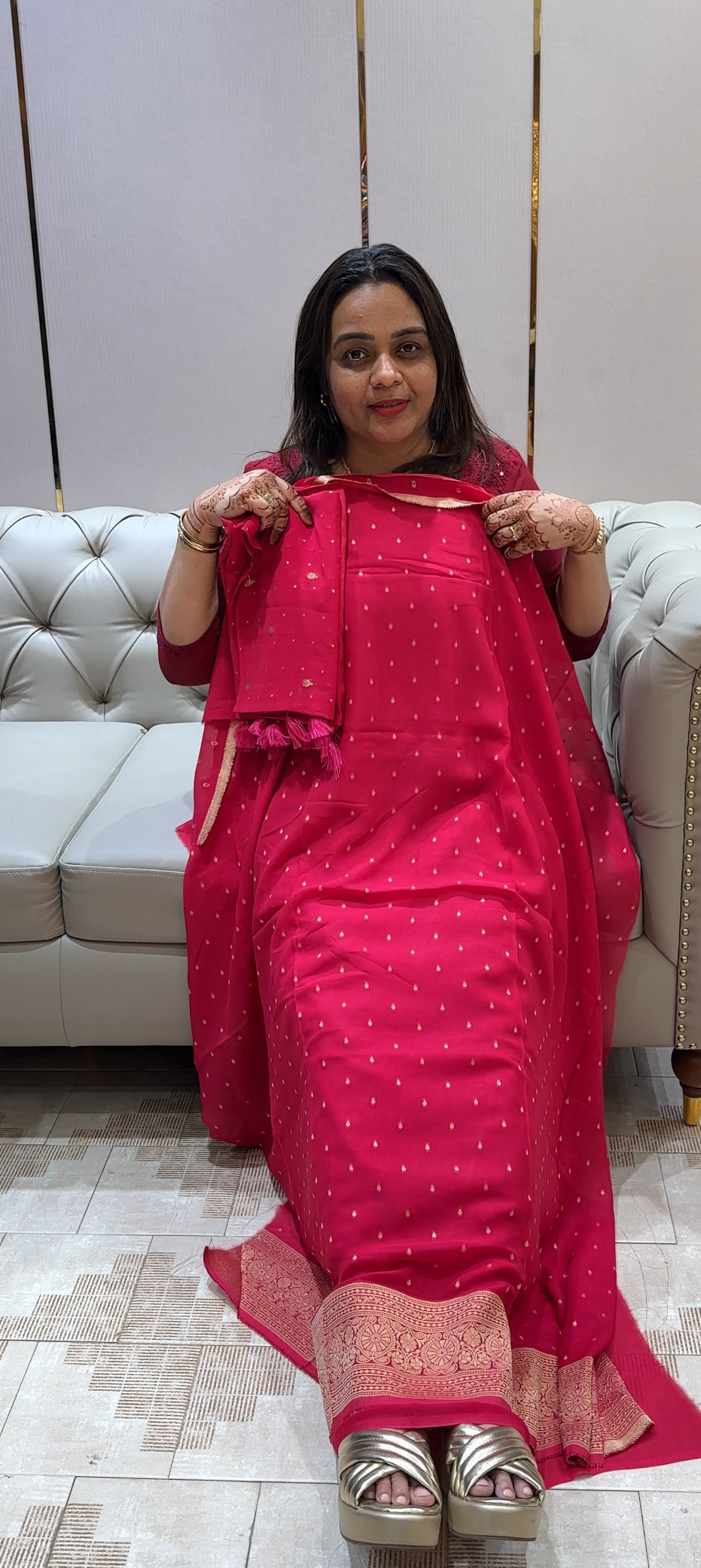 BANARASI UNSTITCHED SALWAR SUITS - IHA 21955