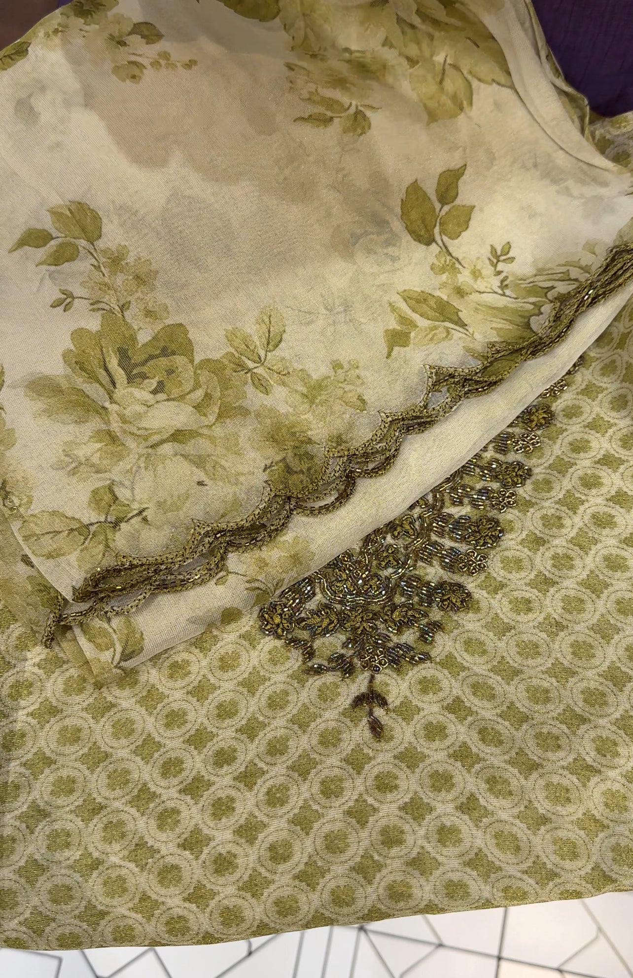 TISSUE UNSTITCHED SALWAR SUITS - IHA 27185