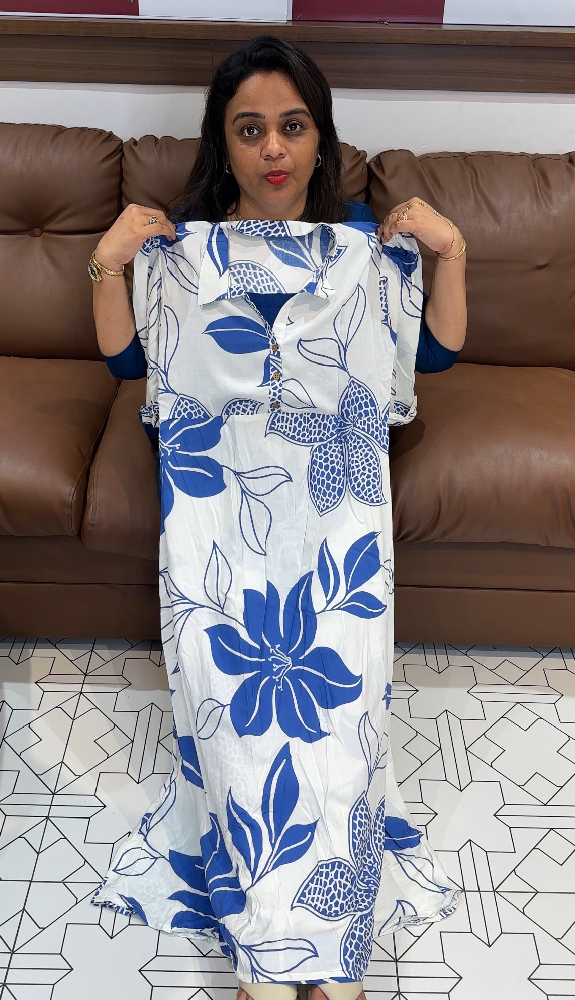 VISCOSE RAYON LONG TOPS - IHA 24824