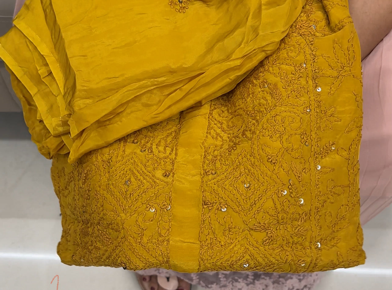 CRAPE SILK UNSTITCHED SALWAR SUITS - IHA 27646