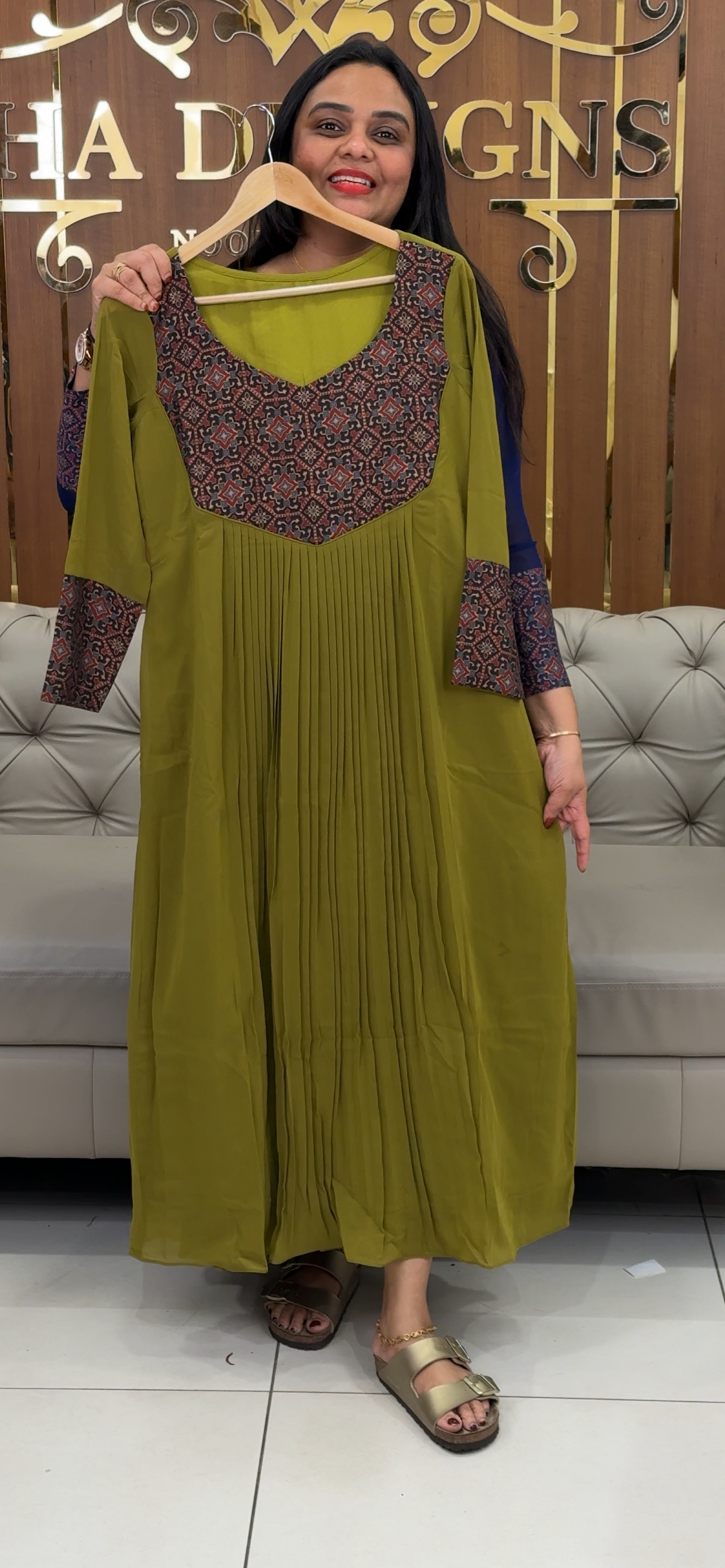 IHA'S IN-HOUSE GEORGETTE ALINE TOPS - 32176