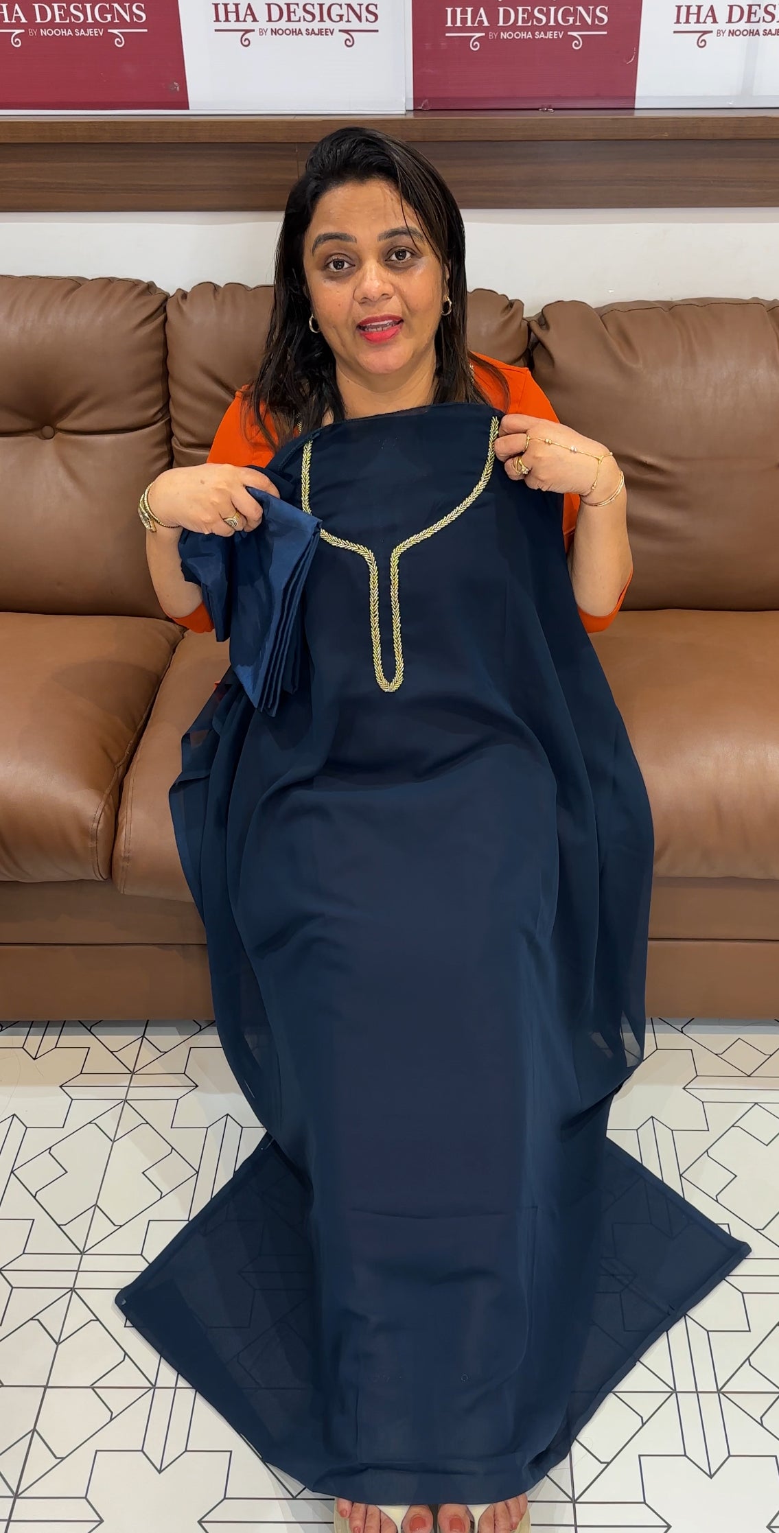 HAND WORKED UNSTITCHED SALWAR SUITS- IHA 24755