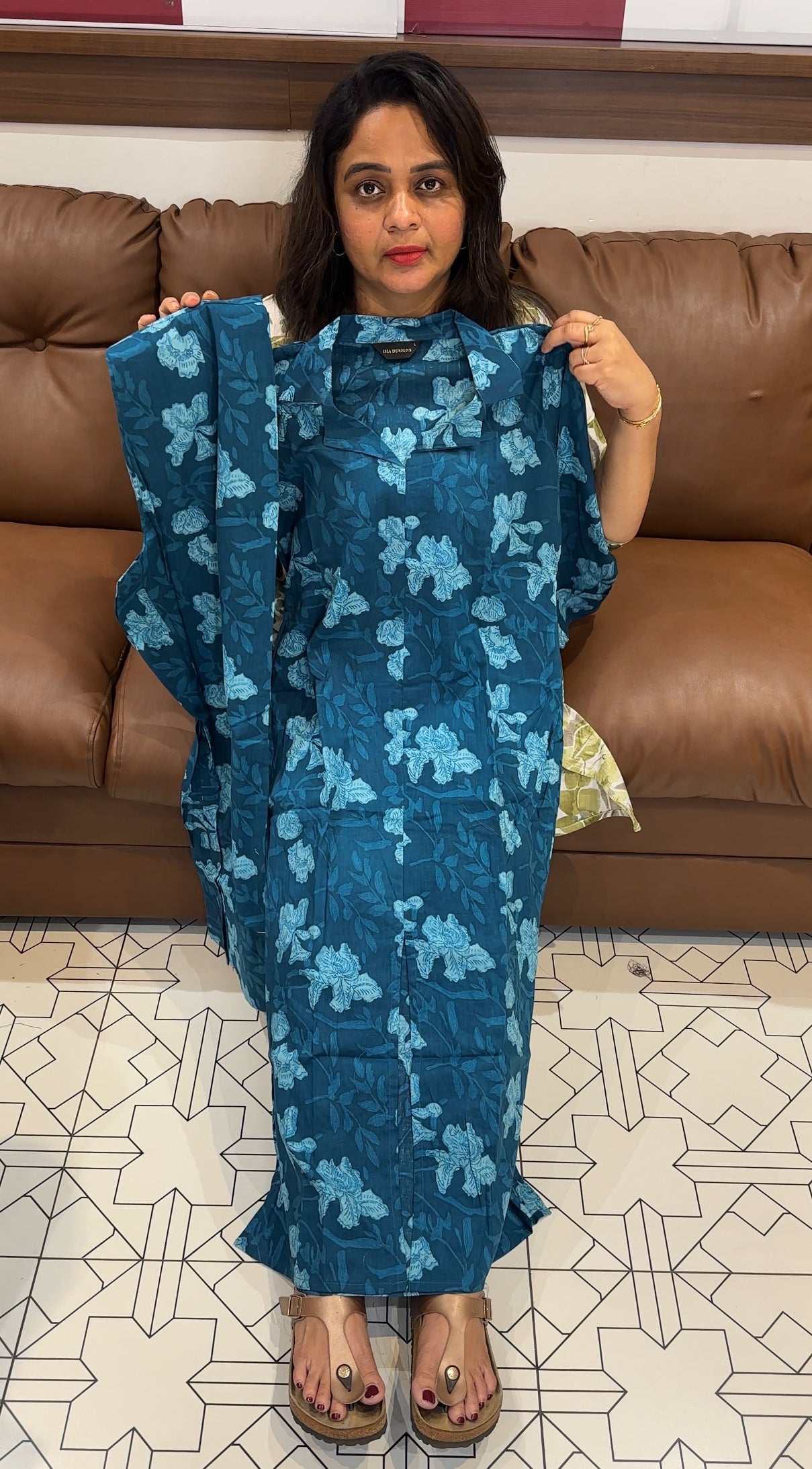 PRINTED COTTON TOP AND BOTTOM - IHA 26310