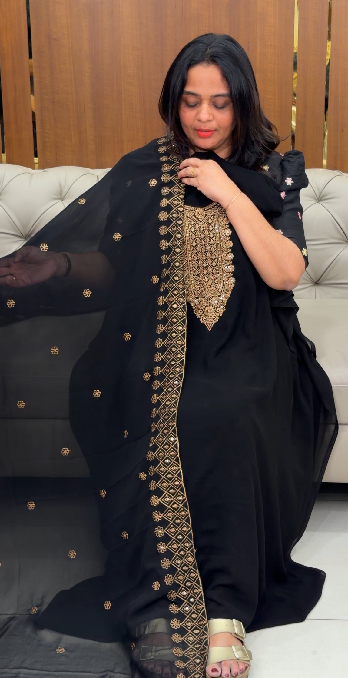 FAUX GEORGETTE UNSTITCHED SALWAR SUITS - IHA 29864