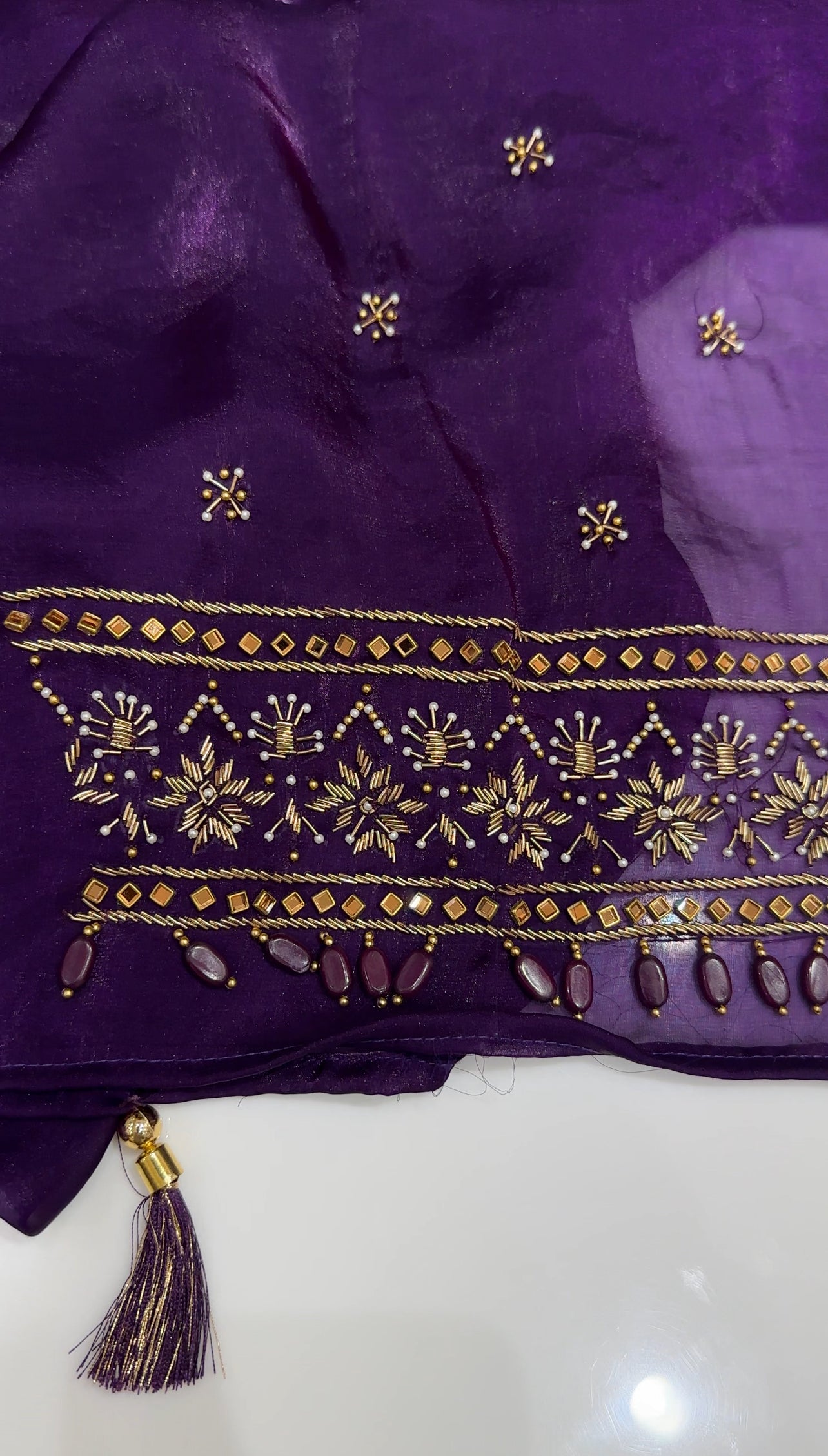 VELVET ORGANZA SAREES - IHA 24923