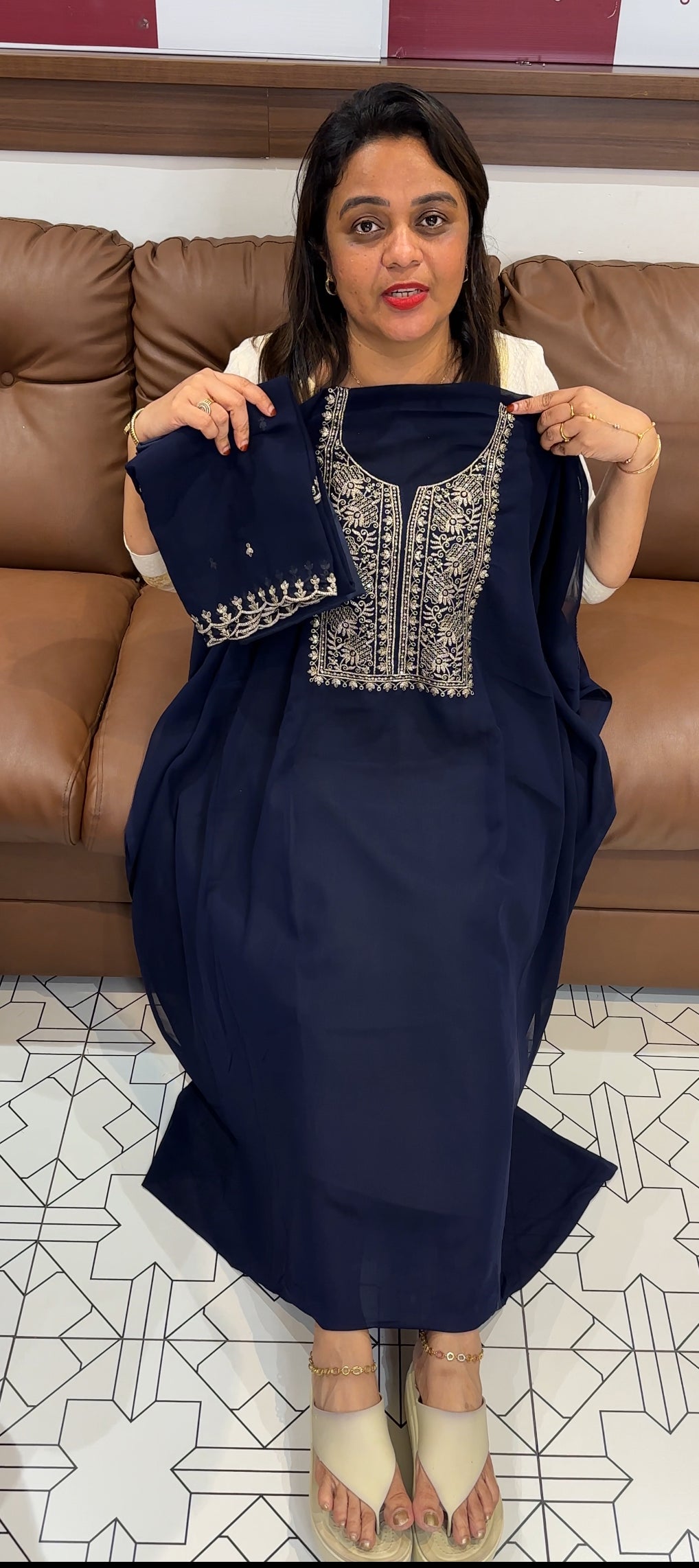 FAUX GEORGETTE UNSTITCHED SALWAR SUITS - IHA 24688