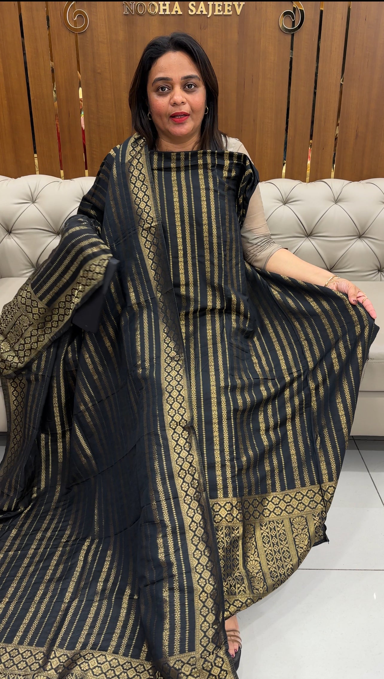 SEMI BANARASI UNSTITCHED SALWAR SUITA - IHA 25798
